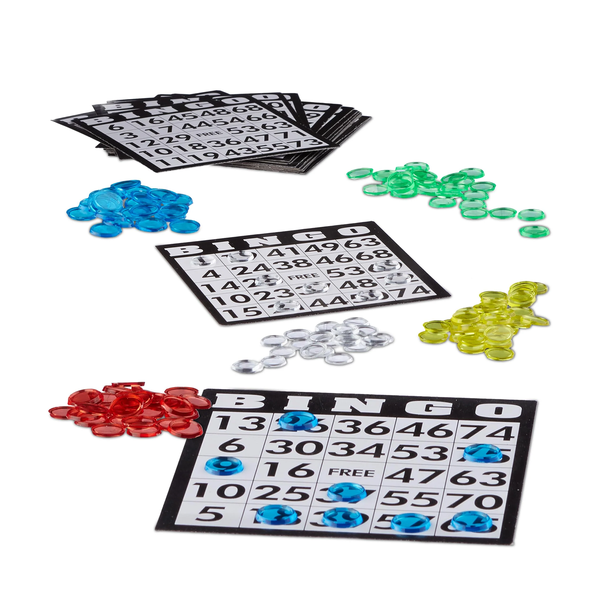 Relaxdays 10021014 Bingo Spiel mit Metalltrommel HxBxT: 20 x 17,5 x 21,5 cm Bingotickets, Loskugeln, Chips, Spielbretter, schwarz - Image 6