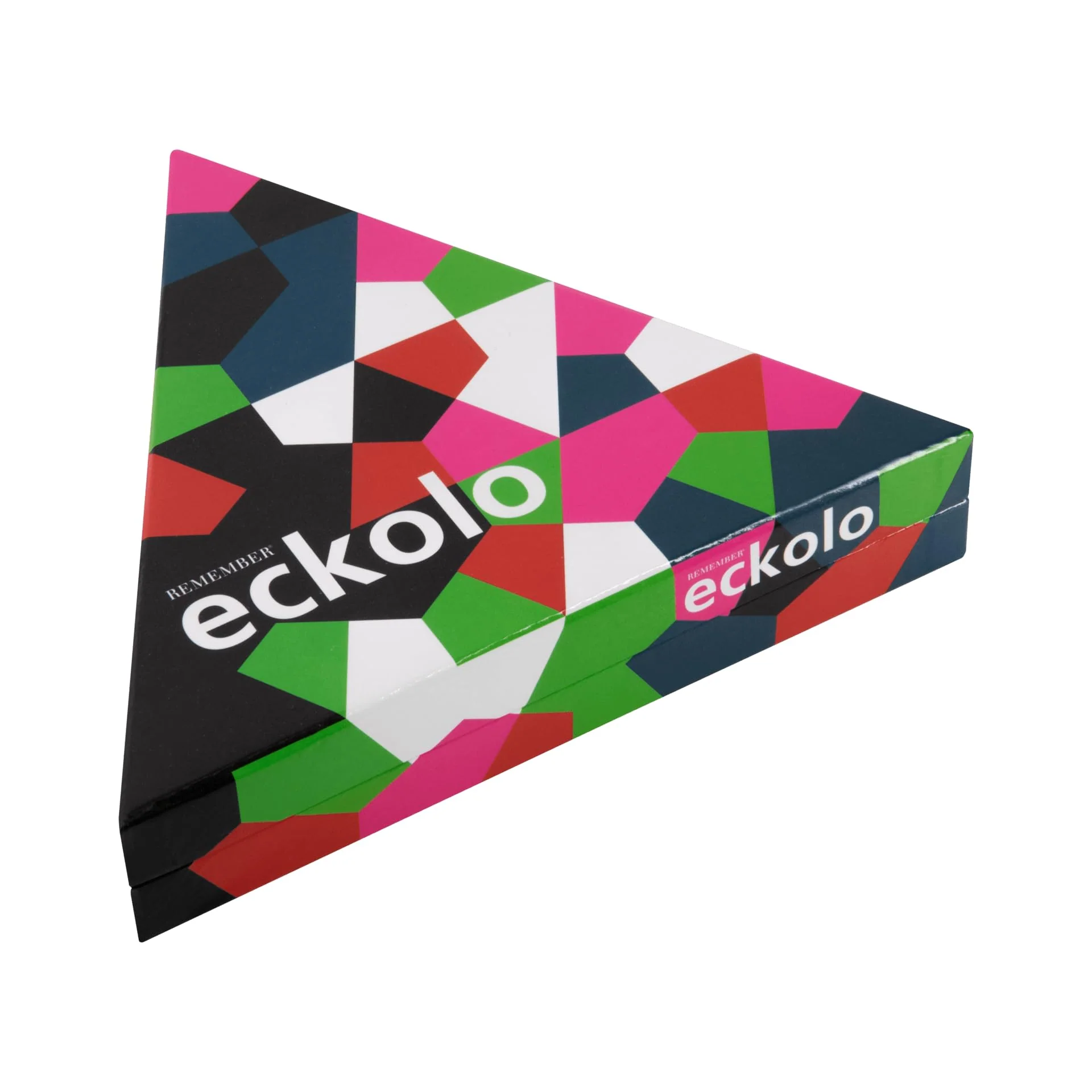 Remember Eckolo – buntes Anlegespiel mit dreieckigen Karten für Erwachsene und Kinder ab 6 Jahren, Gesellschaftsspiel für 2-8 Spieler EC1
