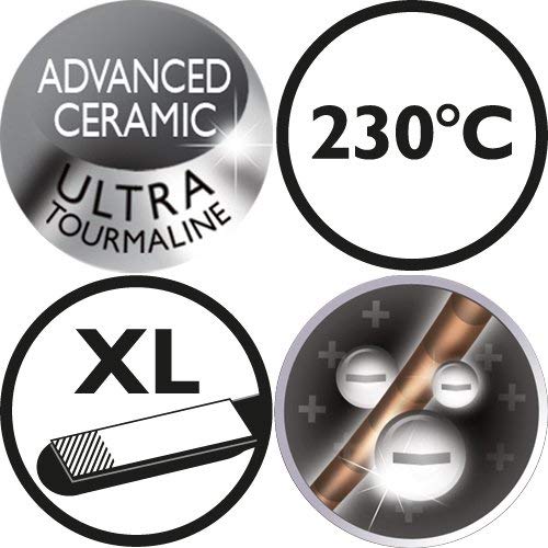 Remington Glätteisen [dreifache Ionen-Technologie: weniger Frizz & statische Aufladung] Pro-Ion (Ultra-Turmalin-Keramikbeschichtung, LCD-Display,150-230°C,Temp.-Boost-Funktion) Haarglätter S7710 - Image 6