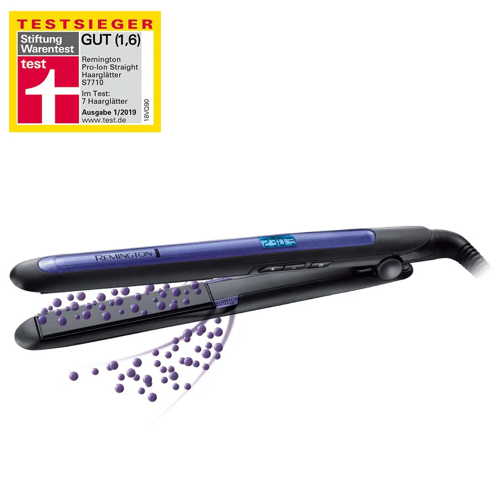 Remington Glätteisen [dreifache Ionen-Technologie: weniger Frizz & statische Aufladung] Pro-Ion (Ultra-Turmalin-Keramikbeschichtung, LCD-Display,150-230°C,Temp.-Boost-Funktion) Haarglätter S7710 - Image 8