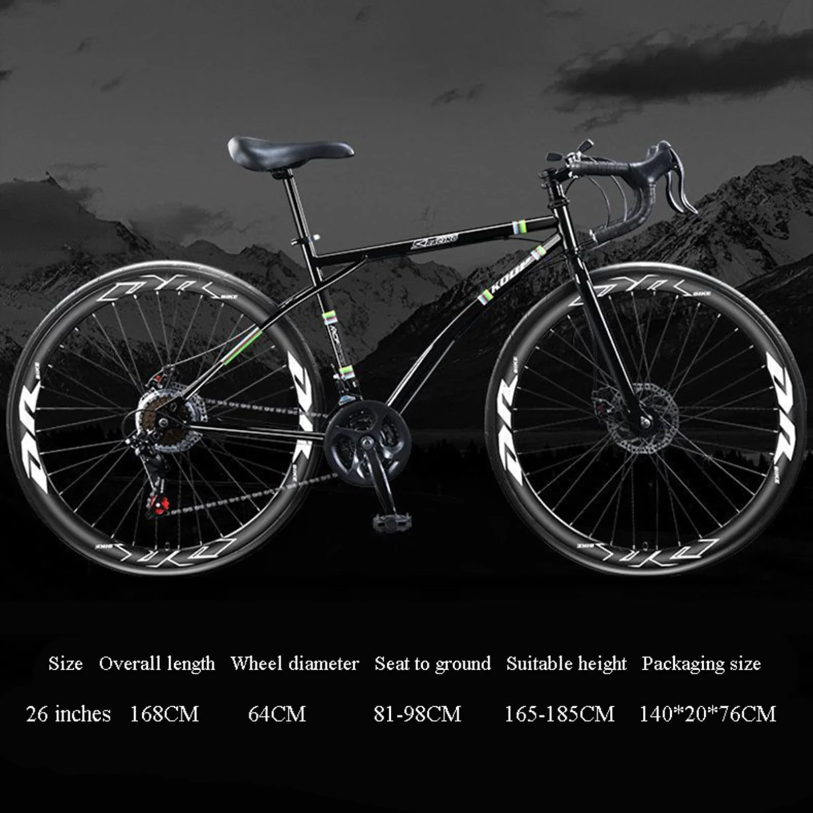 Rennrad Mountainbike 7 Gang 24 Gang Leichtes Studentenpendel Jugendlenkerrennen C,24-Speed - Image 7