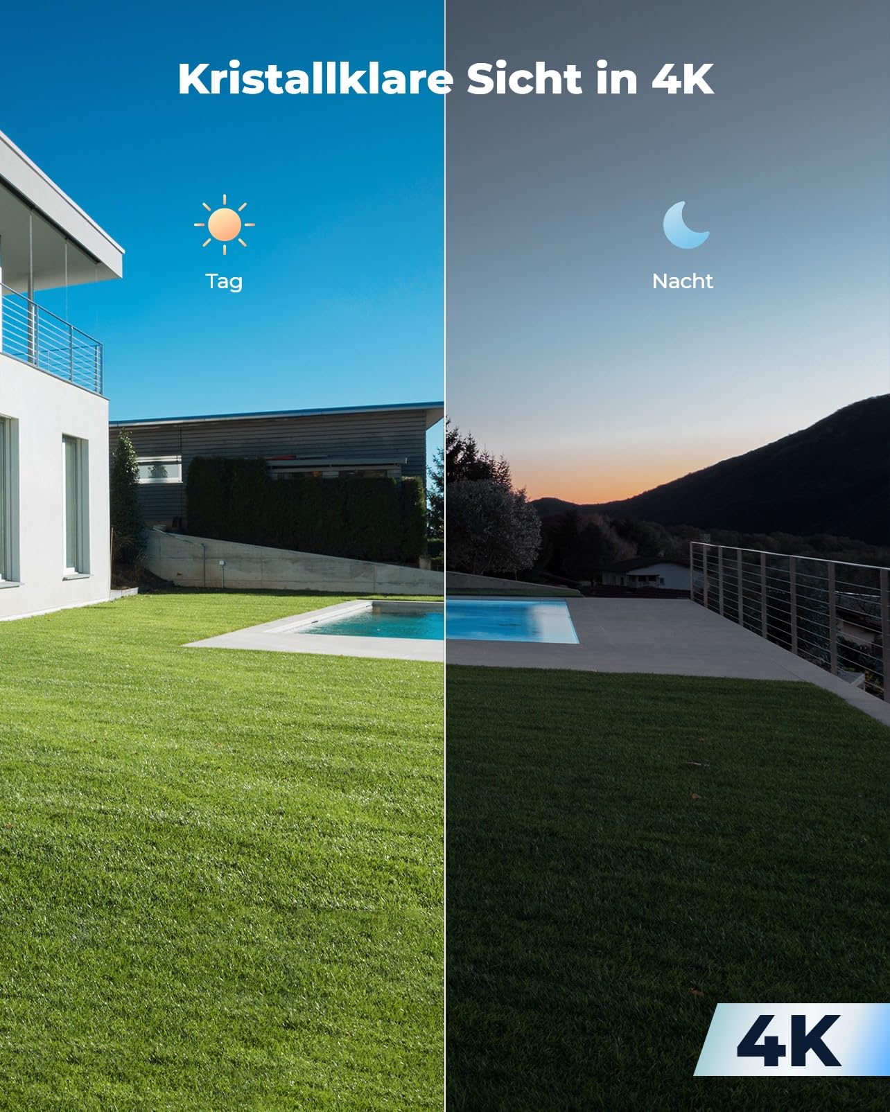 Reolink 4K Wi-Fi 6 Überwachungskamera, 5/2,4 GHz WLAN Kamera Outdoor mit IP67 Metallgehäuse, Menschen-/Fahrzeug-/Haustiererkennung, Farbnachtsicht, 2-Wege-Audio, 24/7-Aufzeichnung, RLC-810WA - Image 7