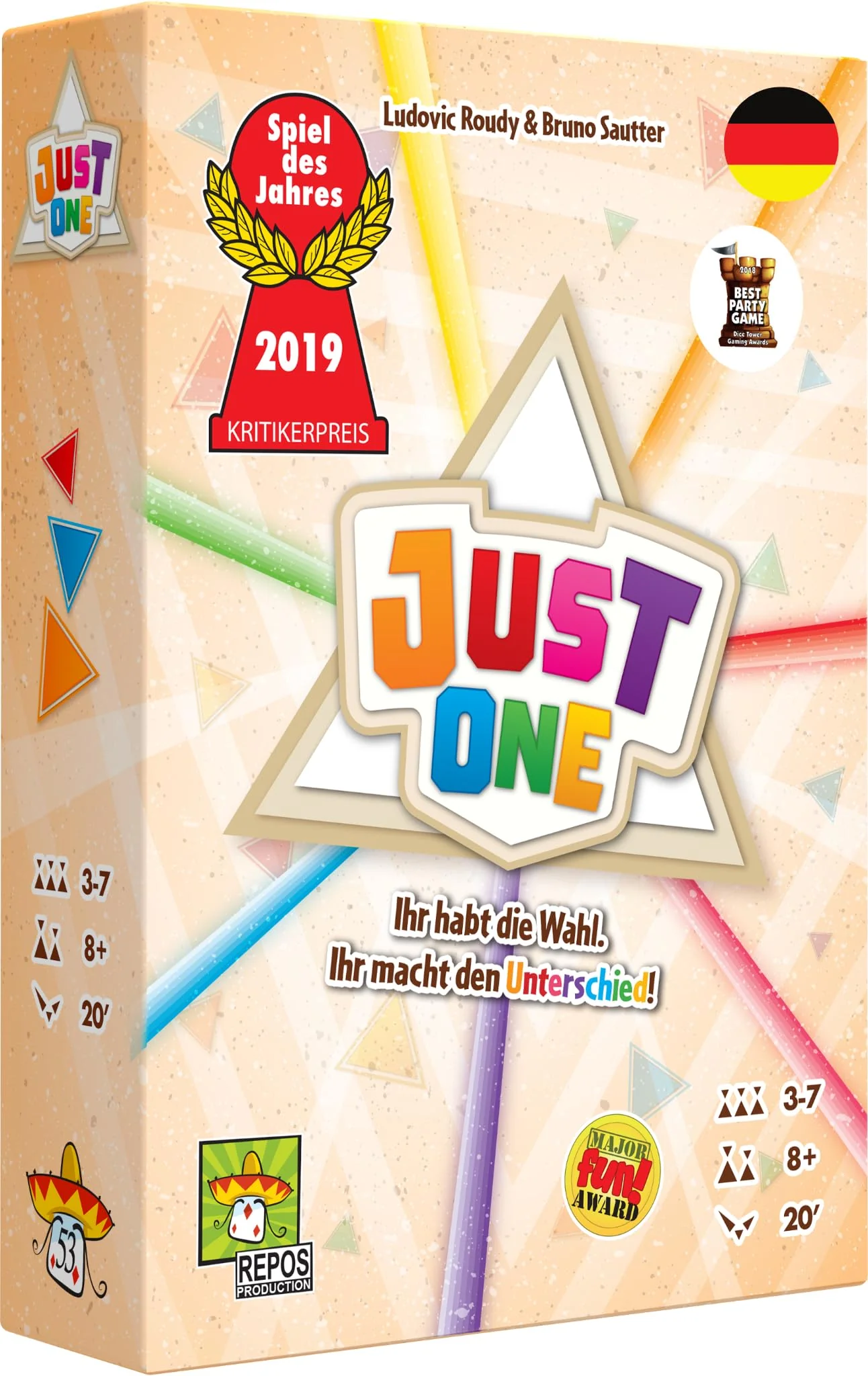 Repos Production, Just One, Grundspiel, Partyspiel, Spiel des Jahres 2019, 3-7 Spieler, Ab 8+ Jahren, 20+ Minuten, Deutsch