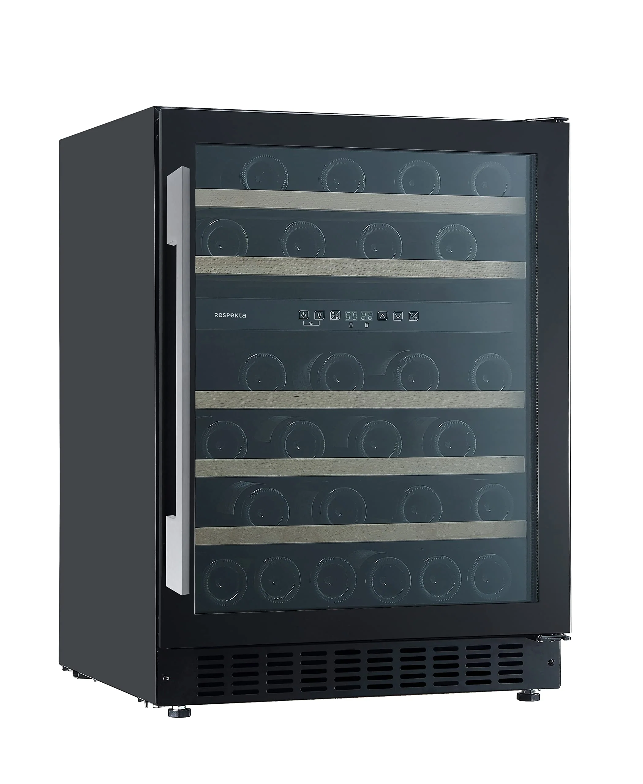 Respekta Unterbau-Weinkühlschrank für 46 Standardflaschen / 129 L Nutzinhalt / 2Temperaturzonen, je 5° - 22°C/Touch Control/LED Leuchte/WechselbarerTüranschlag/Max. 43 dB/WKSU 46-19 - Image 5
