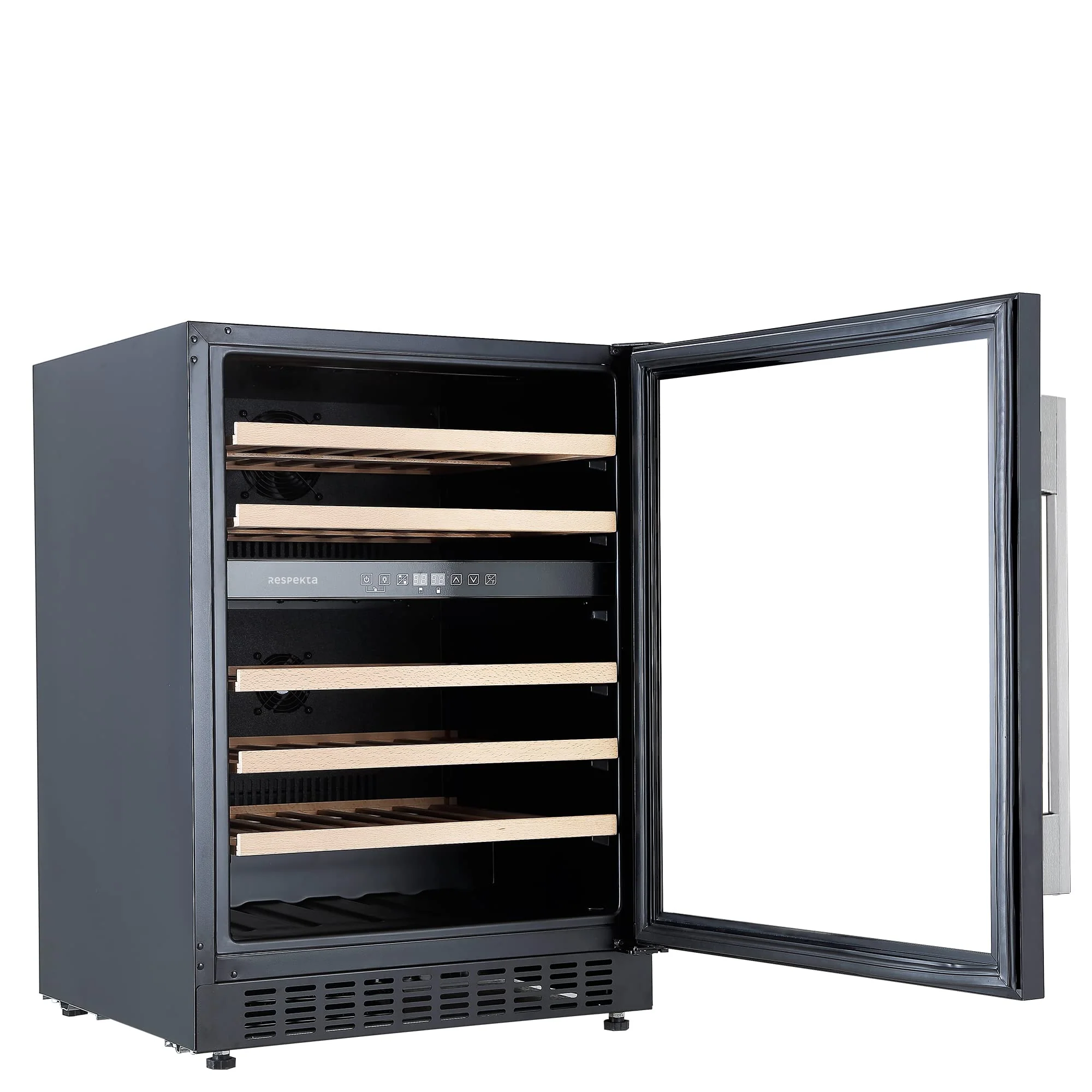 Respekta Unterbau-Weinkühlschrank für 46 Standardflaschen / 129 L Nutzinhalt / 2Temperaturzonen, je 5° - 22°C/Touch Control/LED Leuchte/WechselbarerTüranschlag/Max. 43 dB/WKSU 46-19 - Image 6