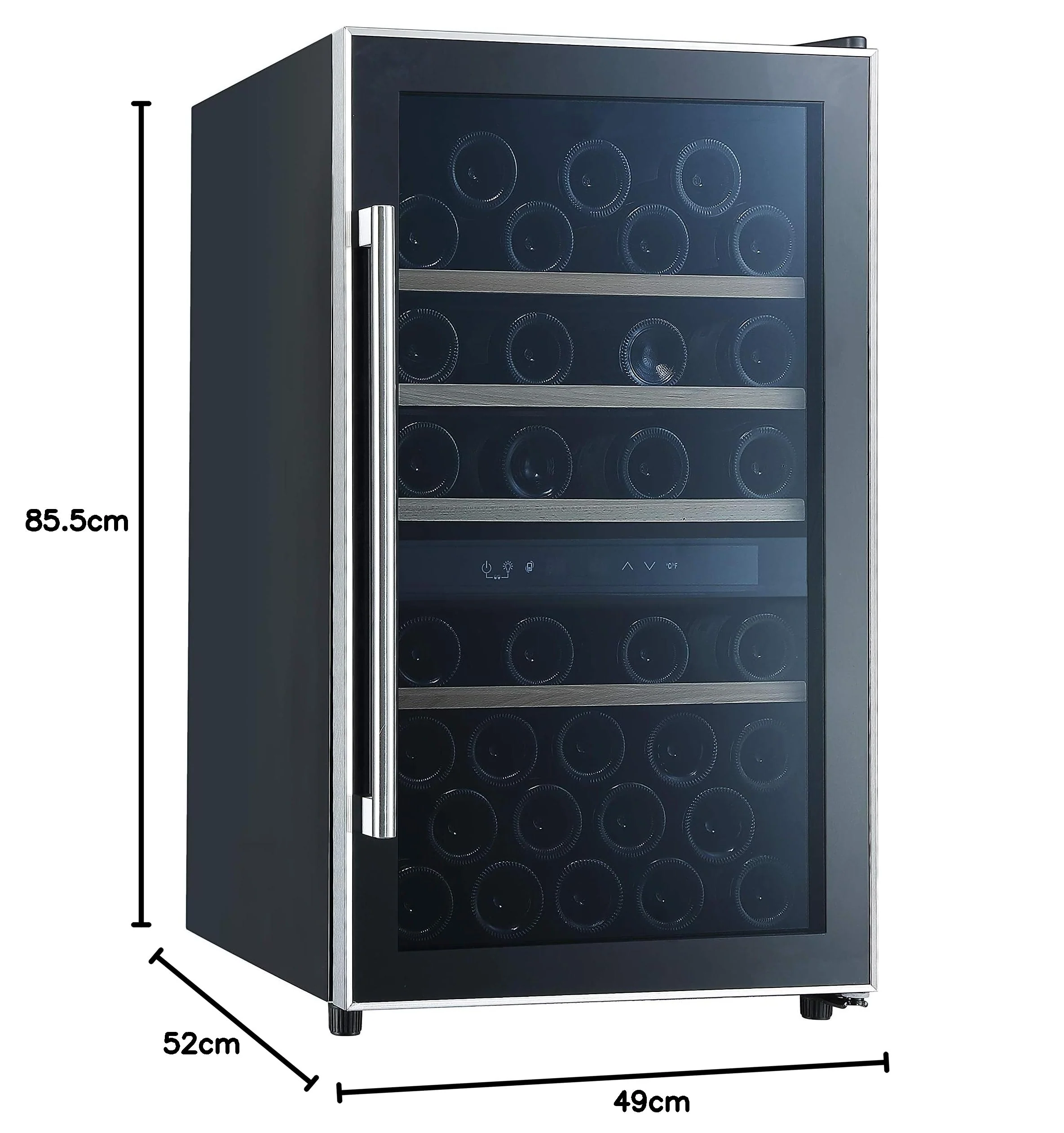 Respekta Weinkühlschrank freistehend für 49 Standardflaschen / 116 L Nutzinhalt/Regelbares Thermostat 5° - 22°C/Touch Control/LED Leuchte/Wechselbarer Türanschlag/Max. 41 dB/WKS 49 - Image 13