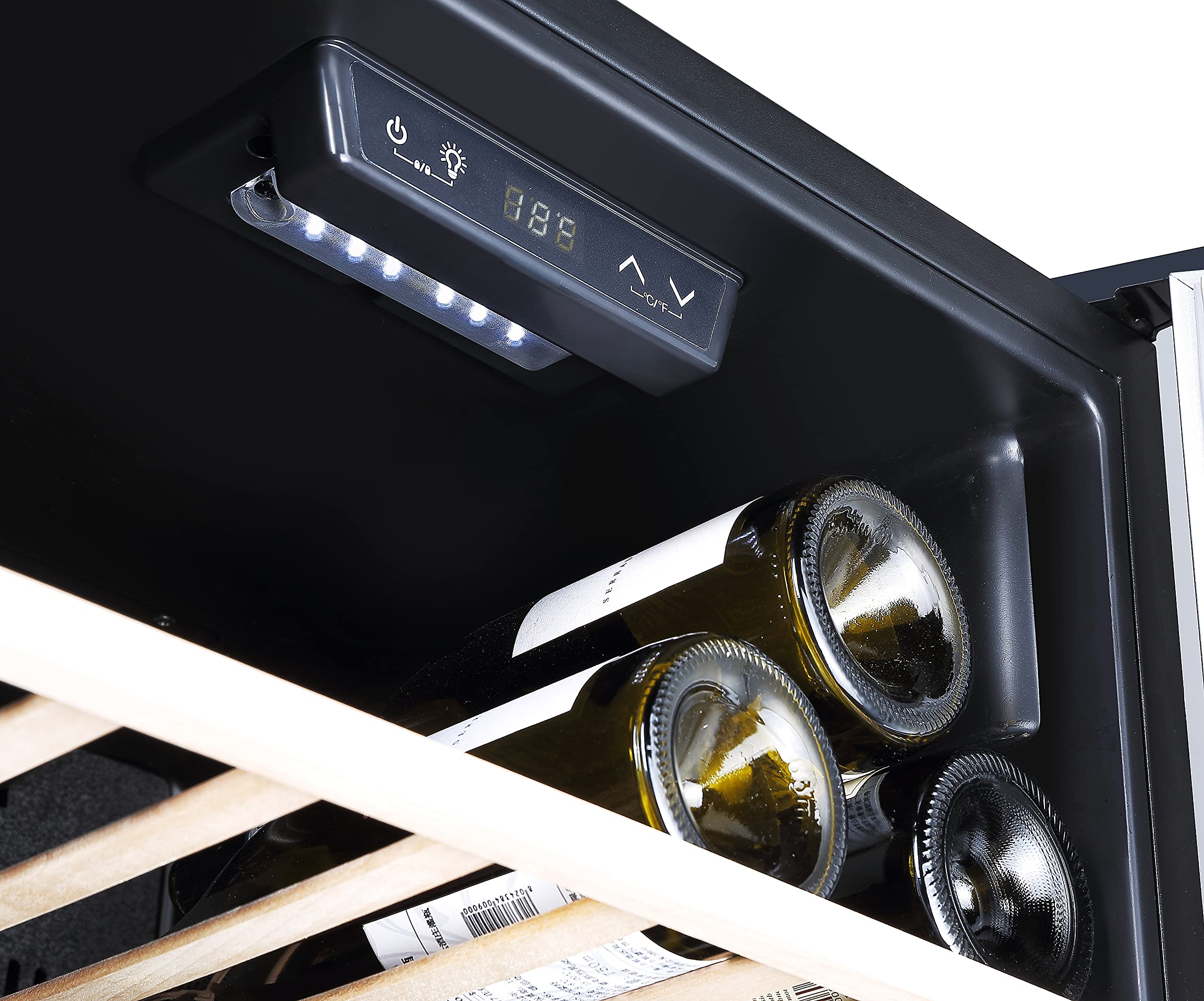 Respekta Weinkühlschrank freistehend für 49 Standardflaschen / 116 L Nutzinhalt/Regelbares Thermostat 5° - 22°C/Touch Control/LED Leuchte/Wechselbarer Türanschlag/Max. 41 dB/WKS 49 - Image 3