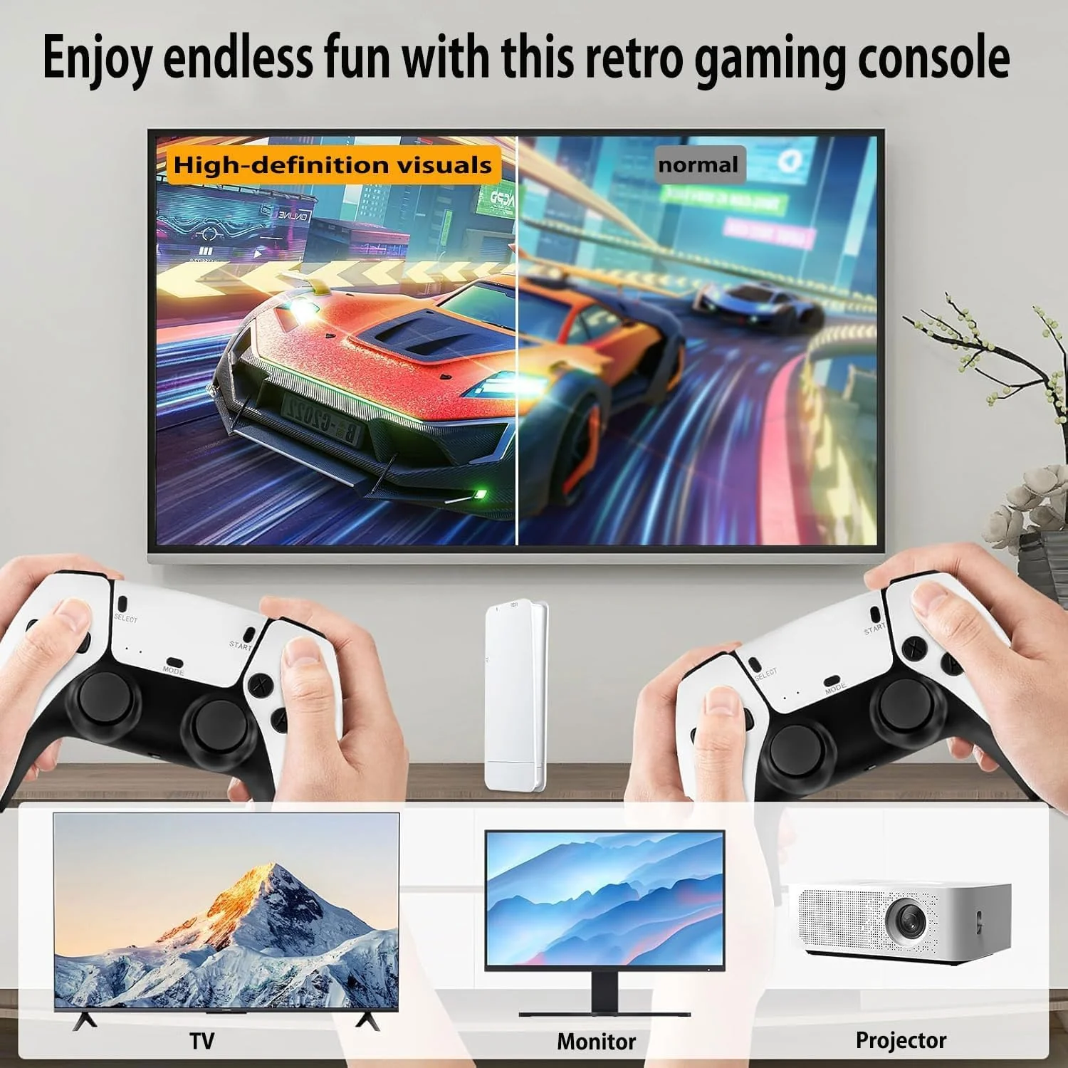 Retro Konsole mit über 20.000 Spielen – HDMI Retro Spielekonsole für TV – Plug & Play mit 2 komfortablen Controllern – Geschenkidee für Familie & Freunde (128G) - Image 7
