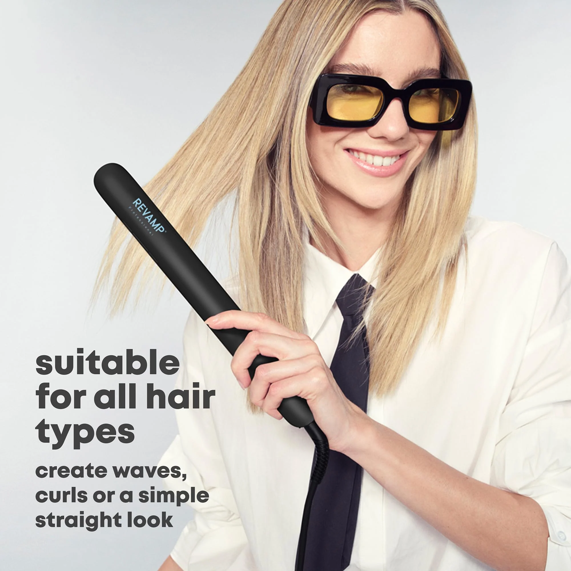 Revamp Progloss Ion Shine Keramik-Glätteisen mit Ionen-Technologie für jederzeit frizzfreie Ergebnisse, angereichert mit Progloss Smooth Keratin, Argan- und Kokosöl, verschiedene Hitzestufen, Schwarz - Image 4
