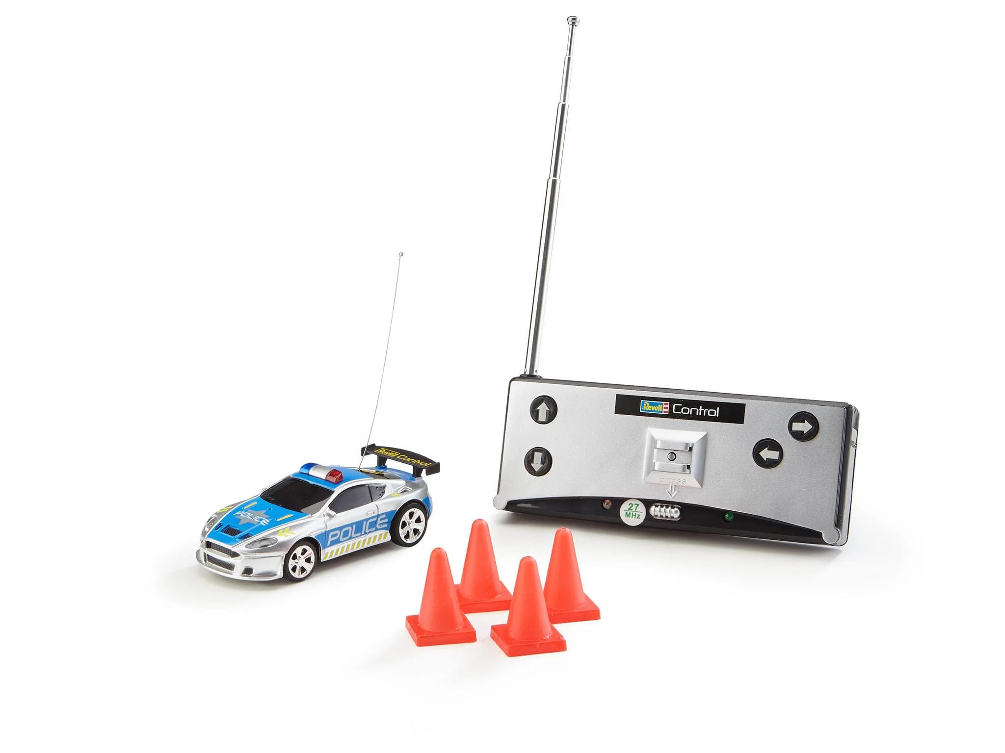 Revell Control Mini RC Car Police I Maßstab 1:43 I Authentisches Design, ideal für Kinder ab 8 Jahren I Geeignet für Innen- und Außenbereiche I Zwei Betriebsfrequenzen für spannende Rennen - Image 6