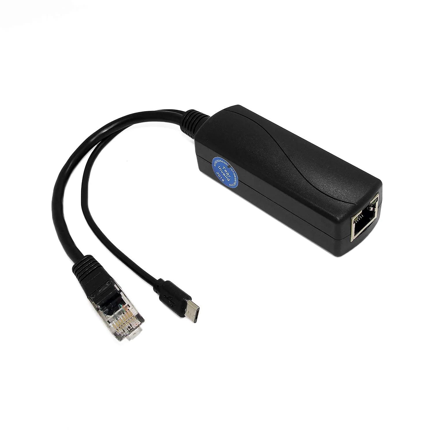 REVODATA Gigabit Micro USB PoE Splitter 5V/3A, 48V PoE zu Micro USB 5V/3A Ausgang, IEEE802.3af/at Aktiv 10/100/1000Mbps, PoE Adapter Splitter für Pi 3B/3B+/Micro USB Gerät (USB0503G)