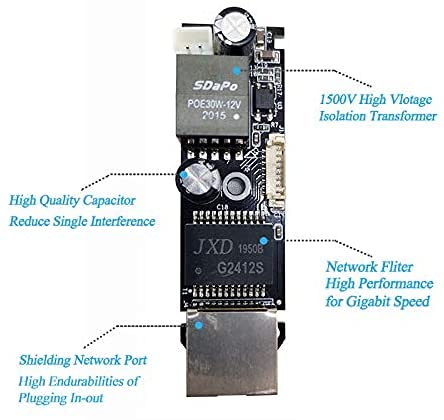 REVODATA Gigabit Micro USB PoE Splitter 5V/3A, 48V PoE zu Micro USB 5V/3A Ausgang, IEEE802.3af/at Aktiv 10/100/1000Mbps, PoE Adapter Splitter für Pi 3B/3B+/Micro USB Gerät (USB0503G) - Image 8