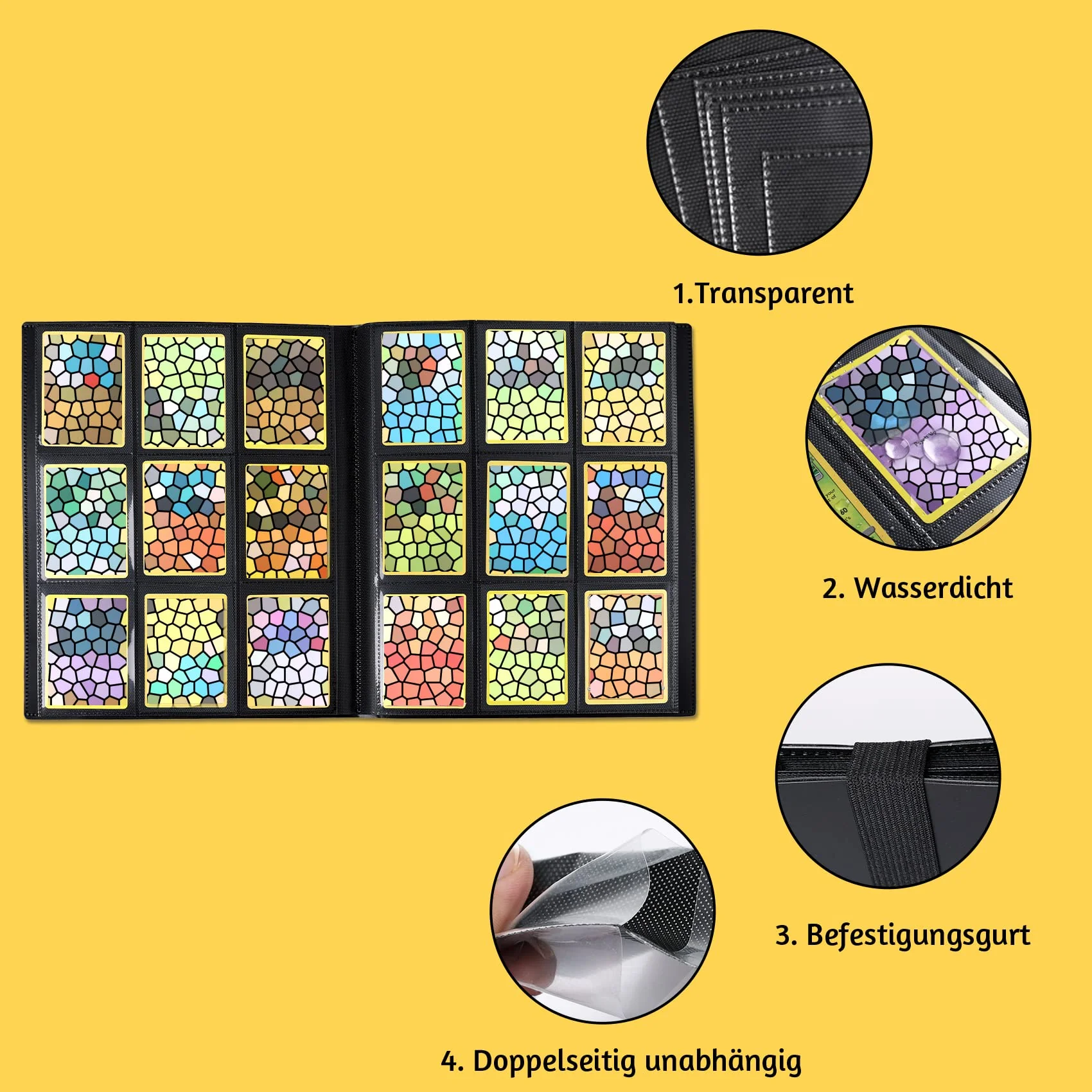Revspoir Sammelkarten Album - 540 Pockets Transparent Sammelkarten, 30 Seiten, 18 Taschen pro Seite, Wasserdichter Ordner für Pokemon Karte, Elastischer Gurt Verhindert das Herunterfallen der Karte - Image 5