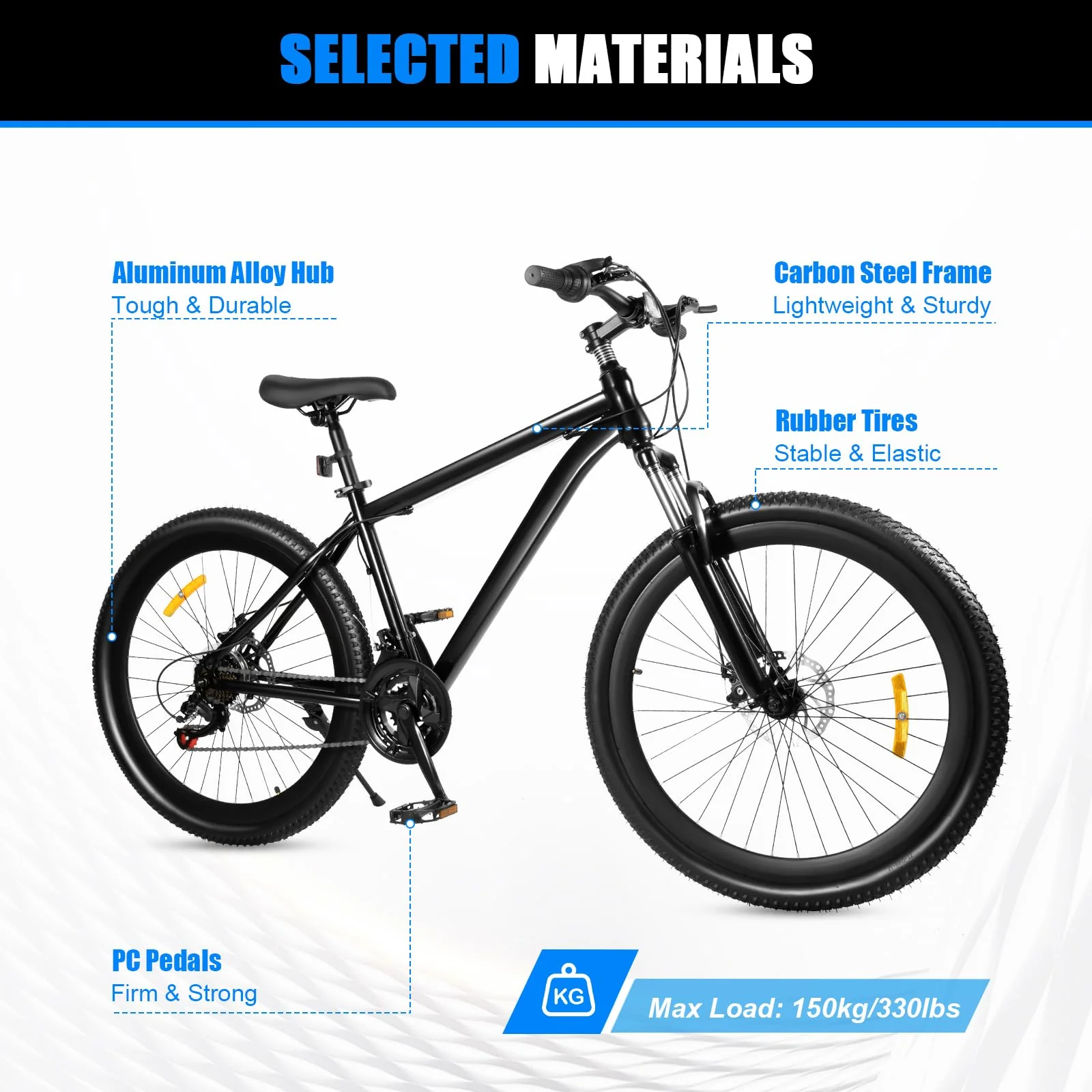 RibasuBB 26 Zoll Mountainbike Fahrrad 21 Gang-Schaltung, Jugendfahrrad Cycling MTB Fahrrad Outdoor Sportstadt Fahrrad - Image 8