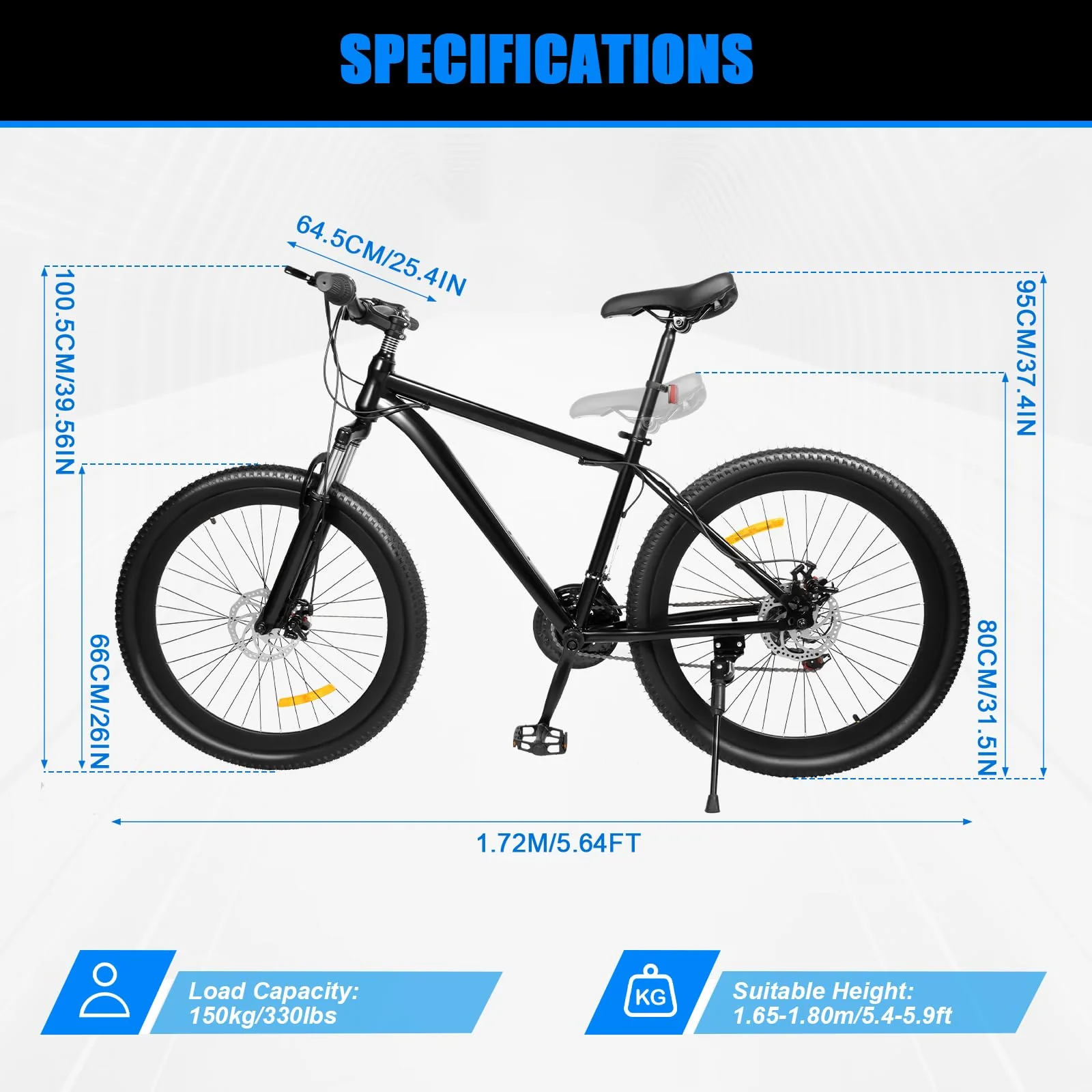 RibasuBB 26 Zoll Mountainbike Fahrrad 21 Gang-Schaltung, Jugendfahrrad Cycling MTB Fahrrad Outdoor Sportstadt Fahrrad - Image 9