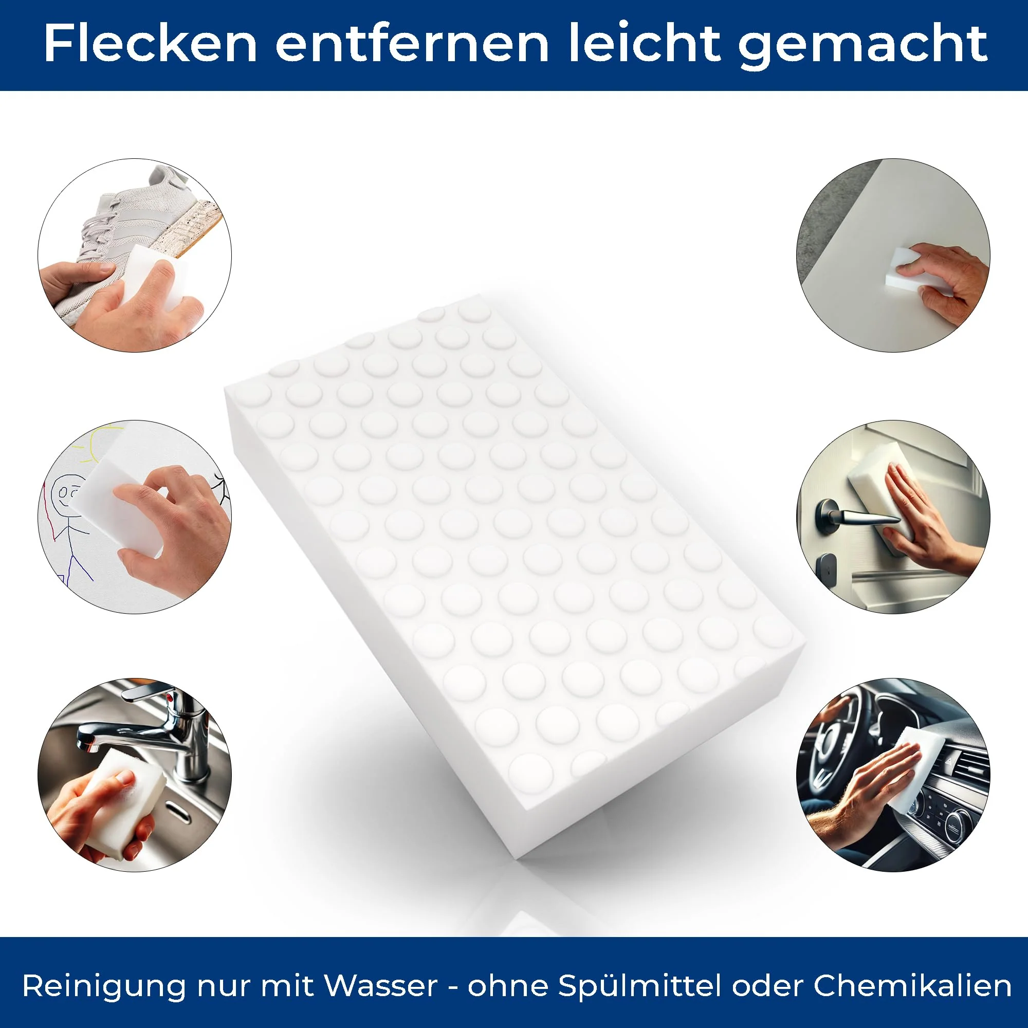 Rietlow® Schmutzradierer Wand 10er Set - Universal Zauberschwamm mit zweifacher Dichte und verbesserter Oberflächenstruktur - Radierschwamm für weiße Wände, Tapeten, Schuhe und Böden - Magic Eraser
