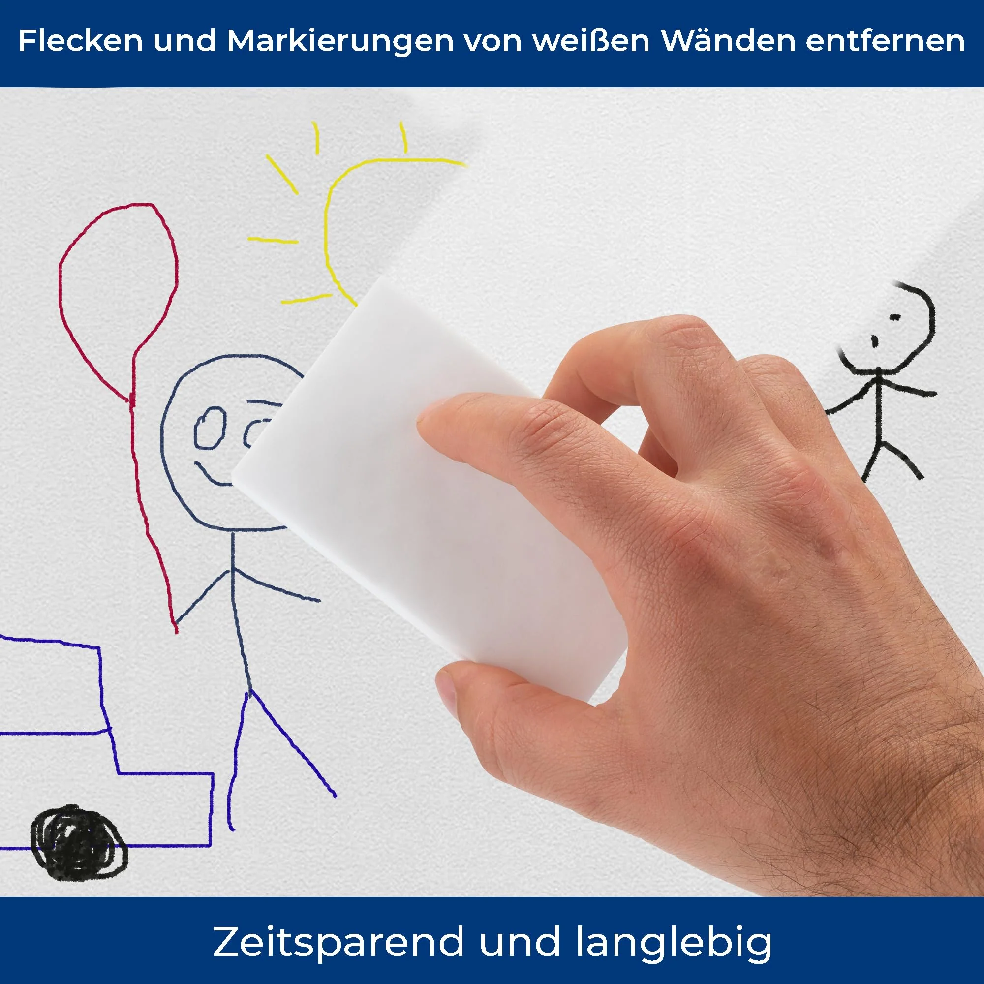 Rietlow® Schmutzradierer Wand 10er Set - Universal Zauberschwamm mit zweifacher Dichte und verbesserter Oberflächenstruktur - Radierschwamm für weiße Wände, Tapeten, Schuhe und Böden - Magic Eraser - Image 2