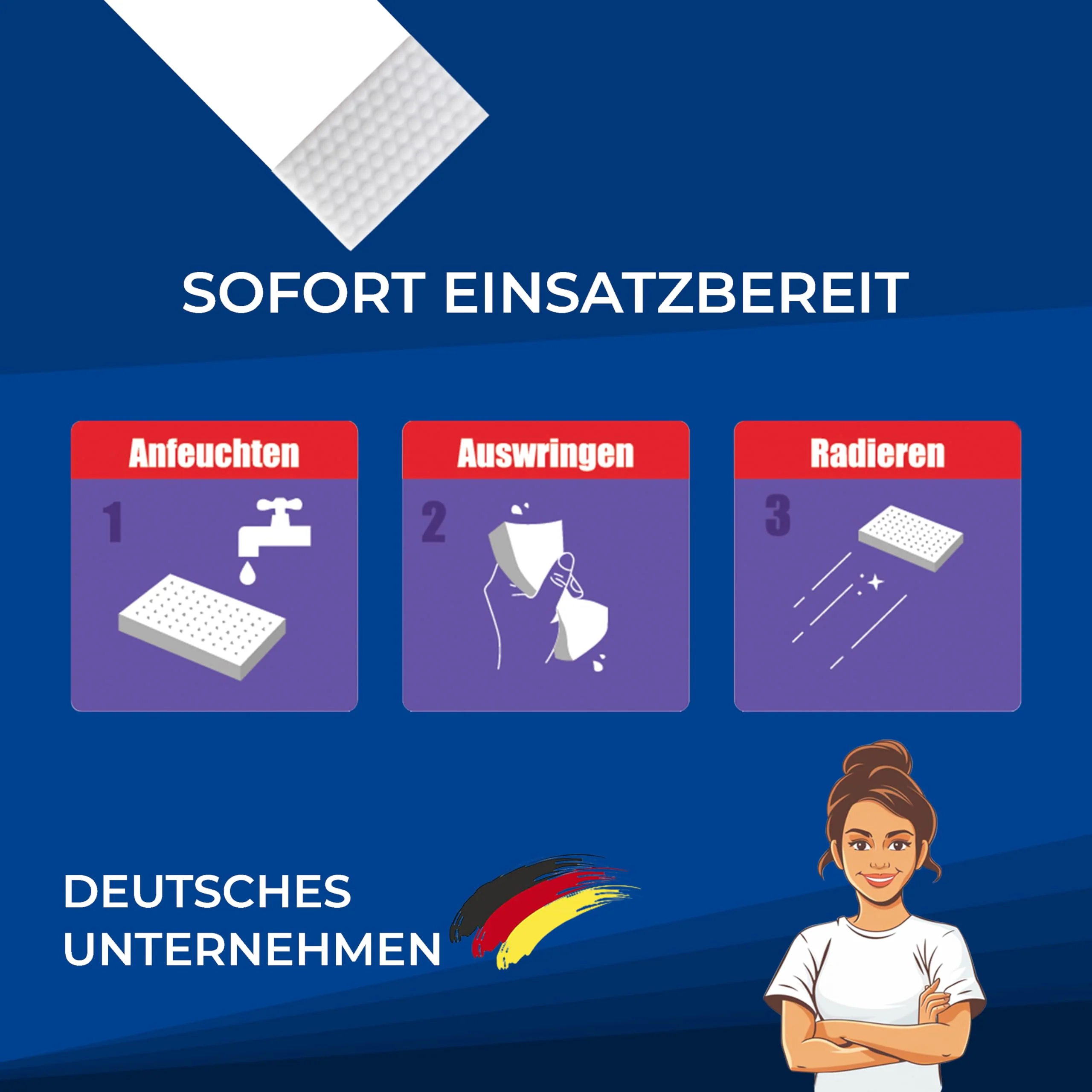 Rietlow® Schmutzradierer Wand 10er Set - Universal Zauberschwamm mit zweifacher Dichte und verbesserter Oberflächenstruktur - Radierschwamm für weiße Wände, Tapeten, Schuhe und Böden - Magic Eraser - Image 4