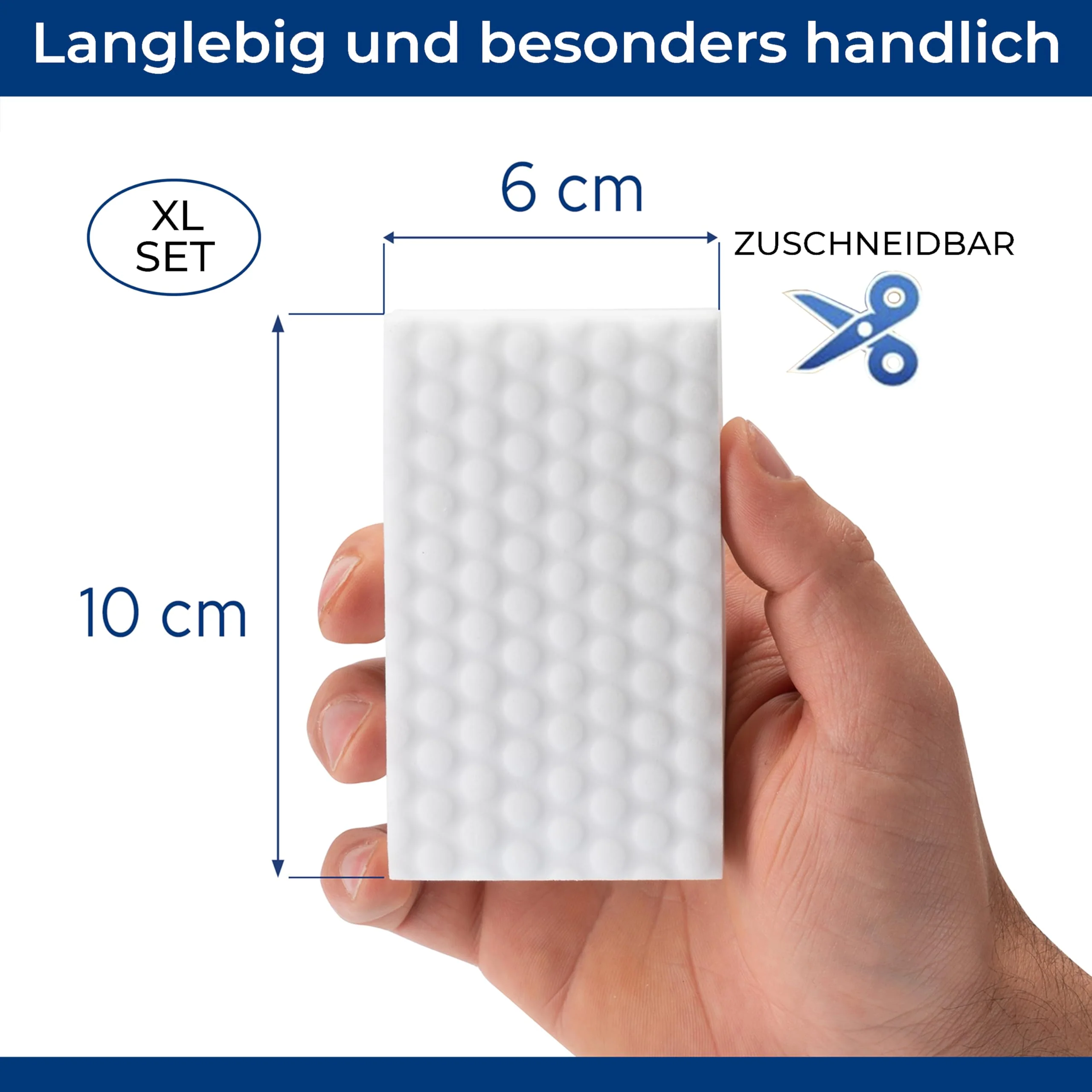 Rietlow® Schmutzradierer Wand 10er Set - Universal Zauberschwamm mit zweifacher Dichte und verbesserter Oberflächenstruktur - Radierschwamm für weiße Wände, Tapeten, Schuhe und Böden - Magic Eraser - Image 5