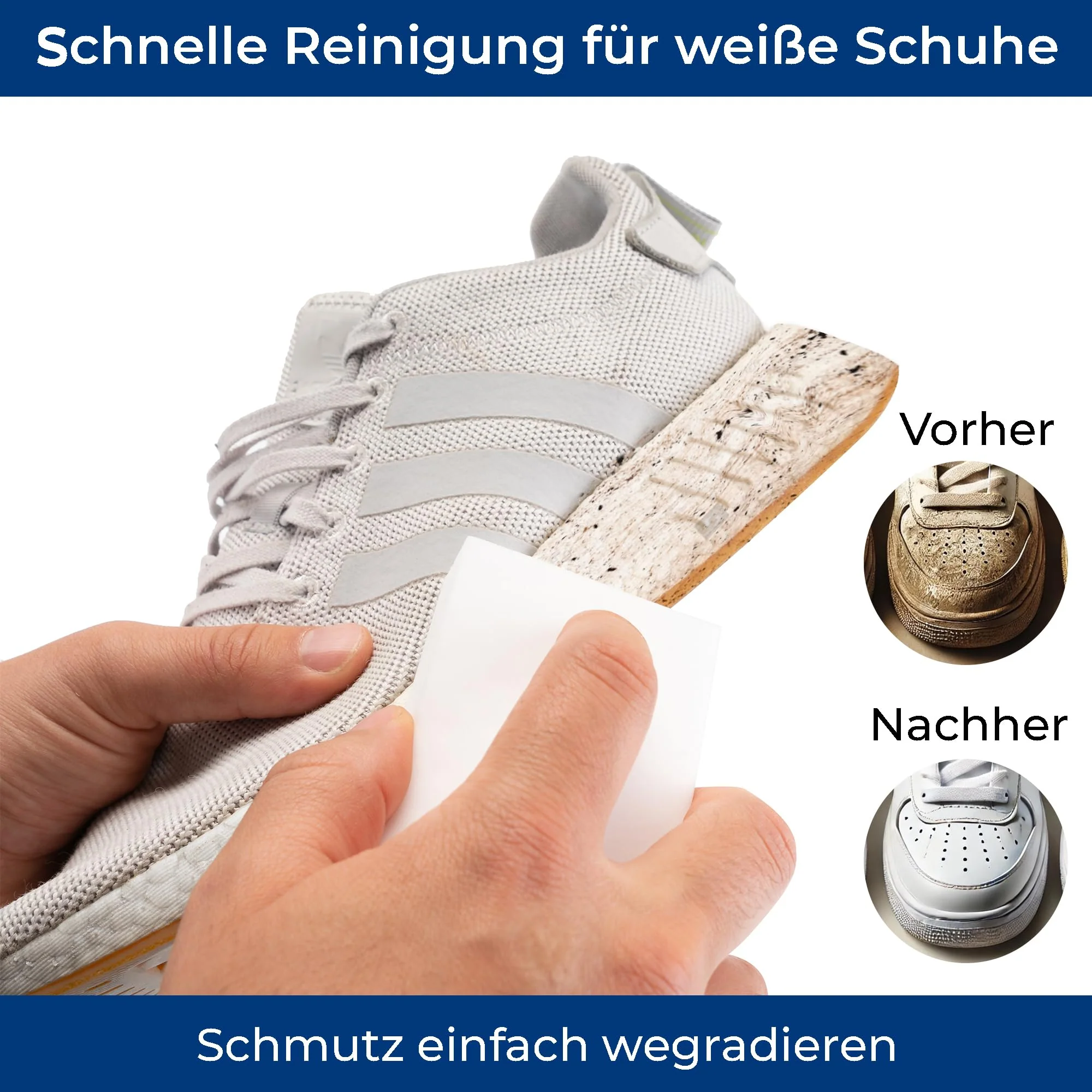 Rietlow® Schmutzradierer Wand 10er Set - Universal Zauberschwamm mit zweifacher Dichte und verbesserter Oberflächenstruktur - Radierschwamm für weiße Wände, Tapeten, Schuhe und Böden - Magic Eraser - Image 7