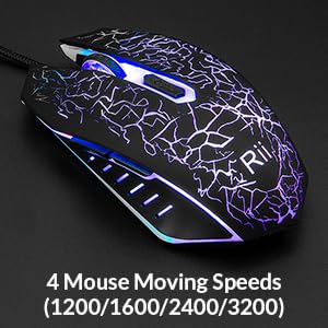 Rii Gaming Tastatur und Maus Set, 3 LED Hintergrundbeleuchtung, ideal für Gaming und Büro, kompatibel mit PC (DE-Layout, Schwarz) - Image 8
