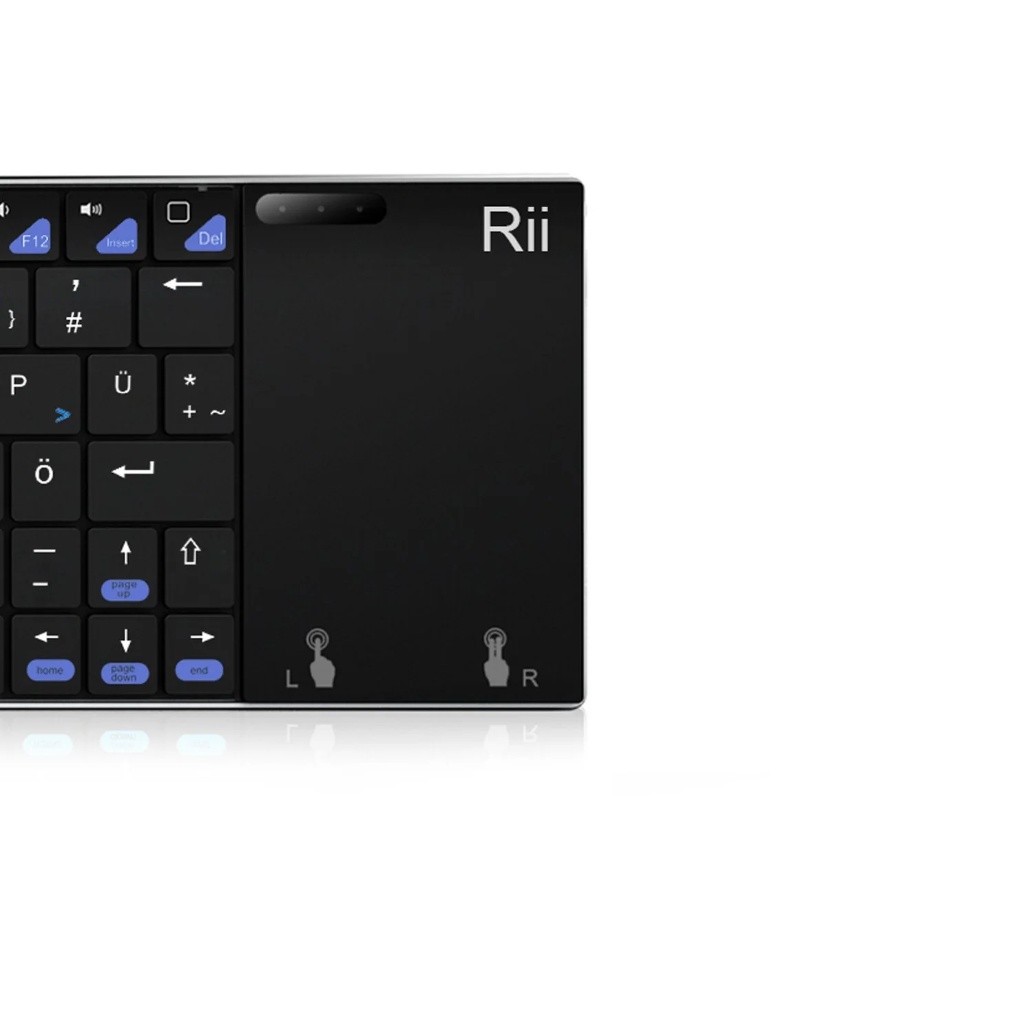 Rii K12+ Sehr Dünne 2.4GHz Wireless Kabellose Tastatur (80 Keys DE QWERTZ) mit Größe Touchpad-Maus Aluminium - gehäuse. - Image 3
