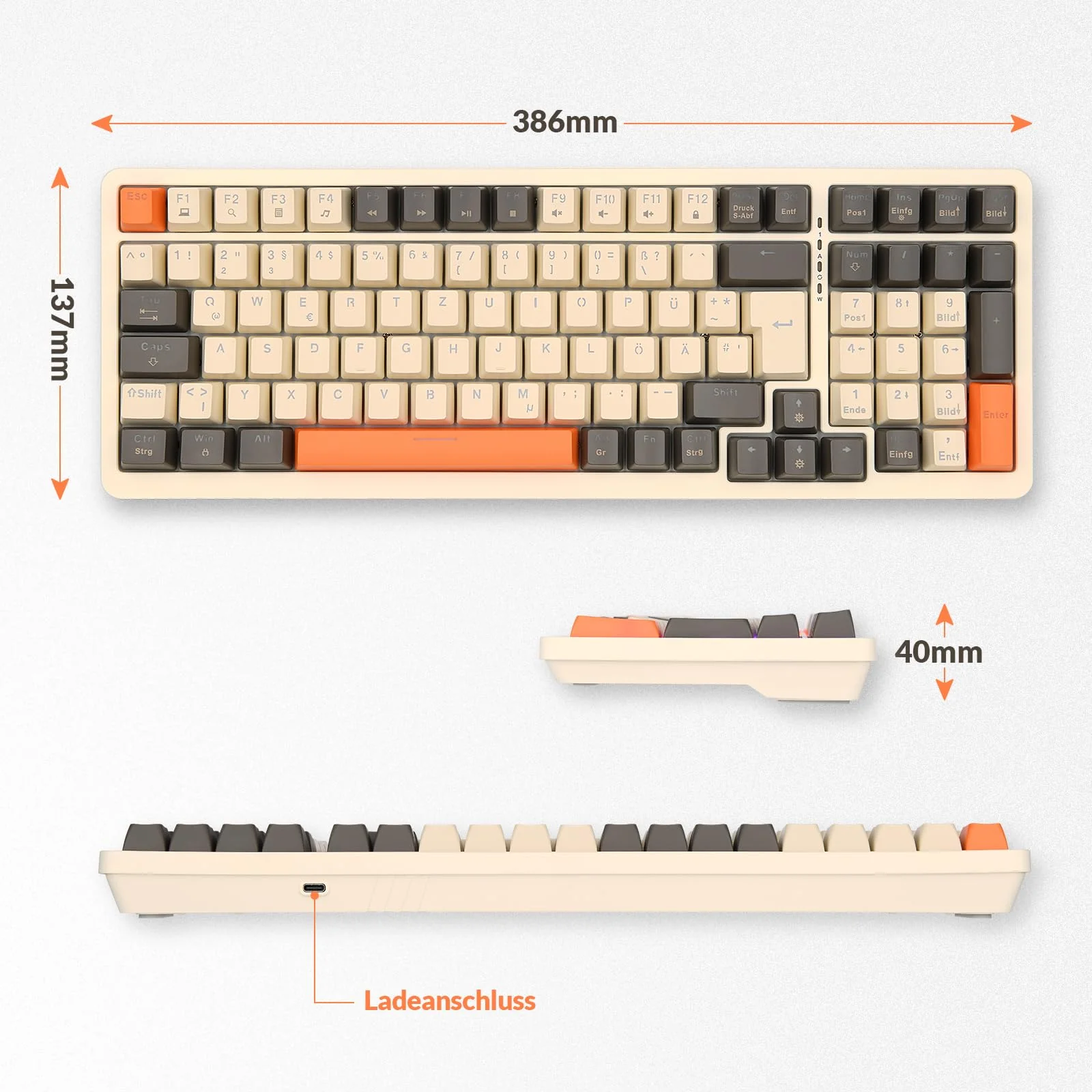Rii Mechanische Tastatur Gaming Keyboard, Gaming Tastatur Kabel mit QWERTZ, Tastatur Mechanisch mit Blaue Schalter (Laut), Keyboard Gaming Tastatur 75 Prozent (Kabel Verbindung) - Image 3