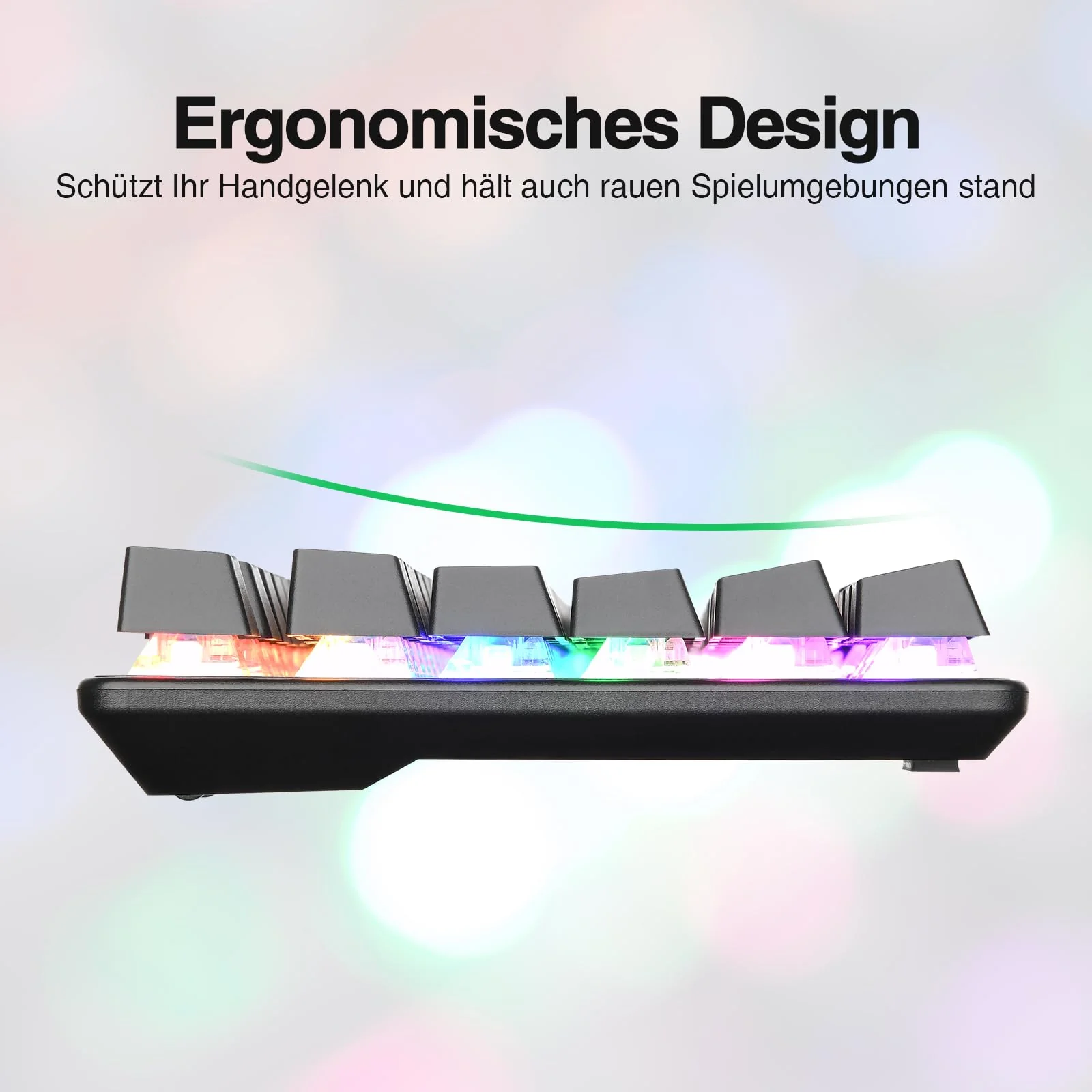 Rii Mechanische Tastatur Gaming Keyboard, Gaming Tastatur TKL mit QWERTZ, Tastatur Mechanisch mit Blaue Schalter (Laut), Tastatur Kabel (Nicht Hot-Swap-fähig, Schäfte sind Nicht austauschbar)