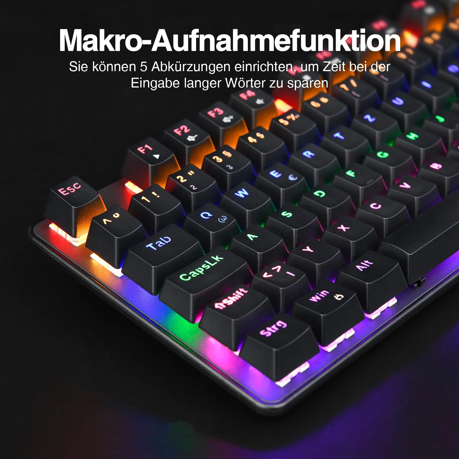 Rii Mechanische Tastatur Gaming Keyboard, Gaming Tastatur TKL mit QWERTZ, Tastatur Mechanisch mit Blaue Schalter (Laut), Tastatur Kabel (Nicht Hot-Swap-fähig, Schäfte sind Nicht austauschbar) - Image 3