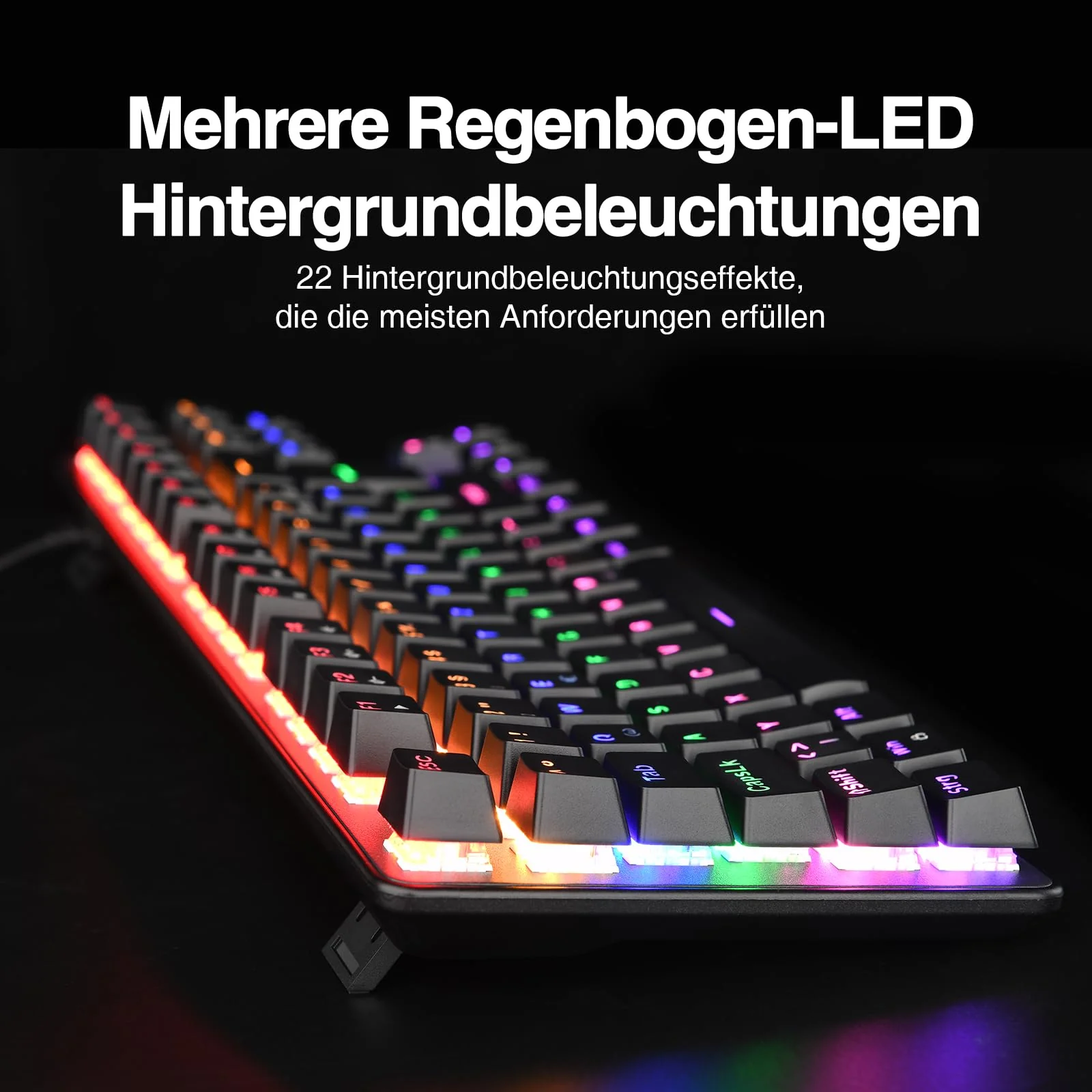 Rii Mechanische Tastatur Gaming Keyboard, Gaming Tastatur TKL mit QWERTZ, Tastatur Mechanisch mit Blaue Schalter (Laut), Tastatur Kabel (Nicht Hot-Swap-fähig, Schäfte sind Nicht austauschbar) - Image 8