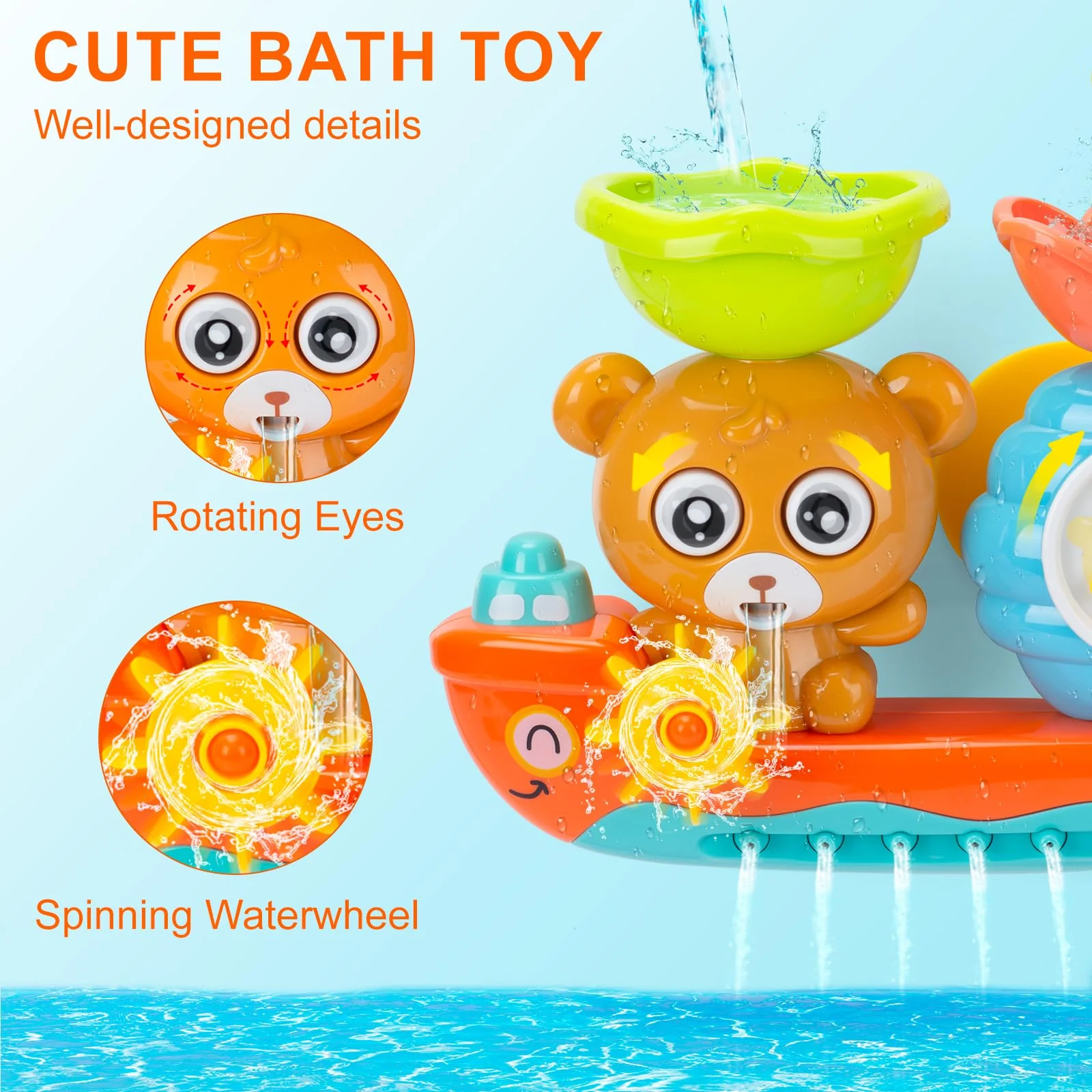 RILSO Badewannenspielzeug ab 1 2 3 4 Jahr,Badespielzeug ab 1 2 3 4 Jahr,Wasserspielzeug Kinder Spielzeug ab 1 2 3 Jahr mädchen junge,Badespielzeug Baby ab 6-18 Monate,Geschenk Mädchen Junge 1 2 3 Jahr - Image 6
