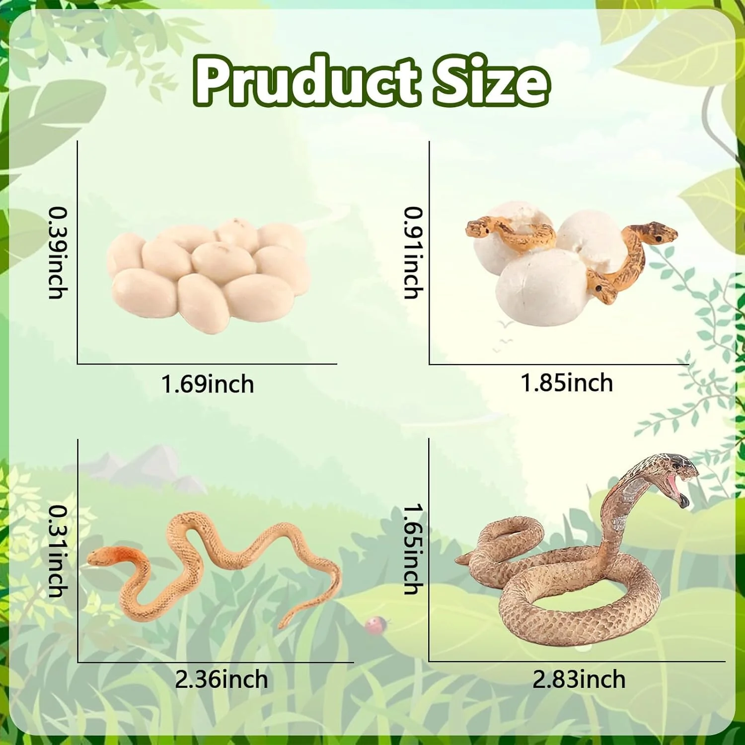 Rismise Schlange Wachstumszyklus Cobra Wachstumszyklus Modell Figuren Spielzeug Mini Cobra Schlange Figur Schlange Lebenszyklus Figur Lernspielzeug Schlange Tier Trick Reptil Halloween Prank Requisite - Image 7