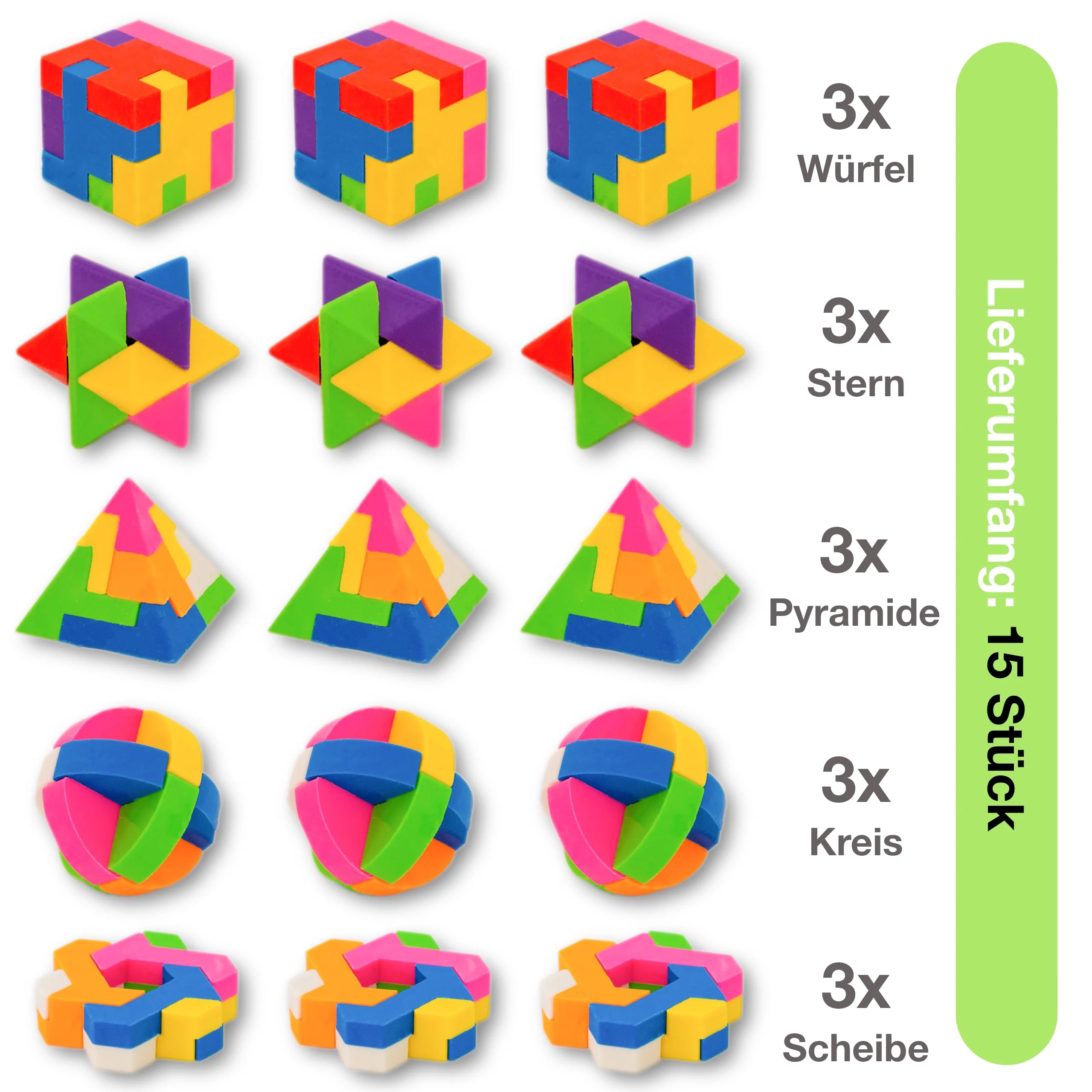 RiyeoTree® 15x Radiergummi Kinder I Mitgebsel Kindergeburtstag Kindergeschenk | Radiergummi lustig | Gastgeschenk Spielzeug Party give aways kleine, für Jungen & Mädchen, bis 10 Jahre - Image 2