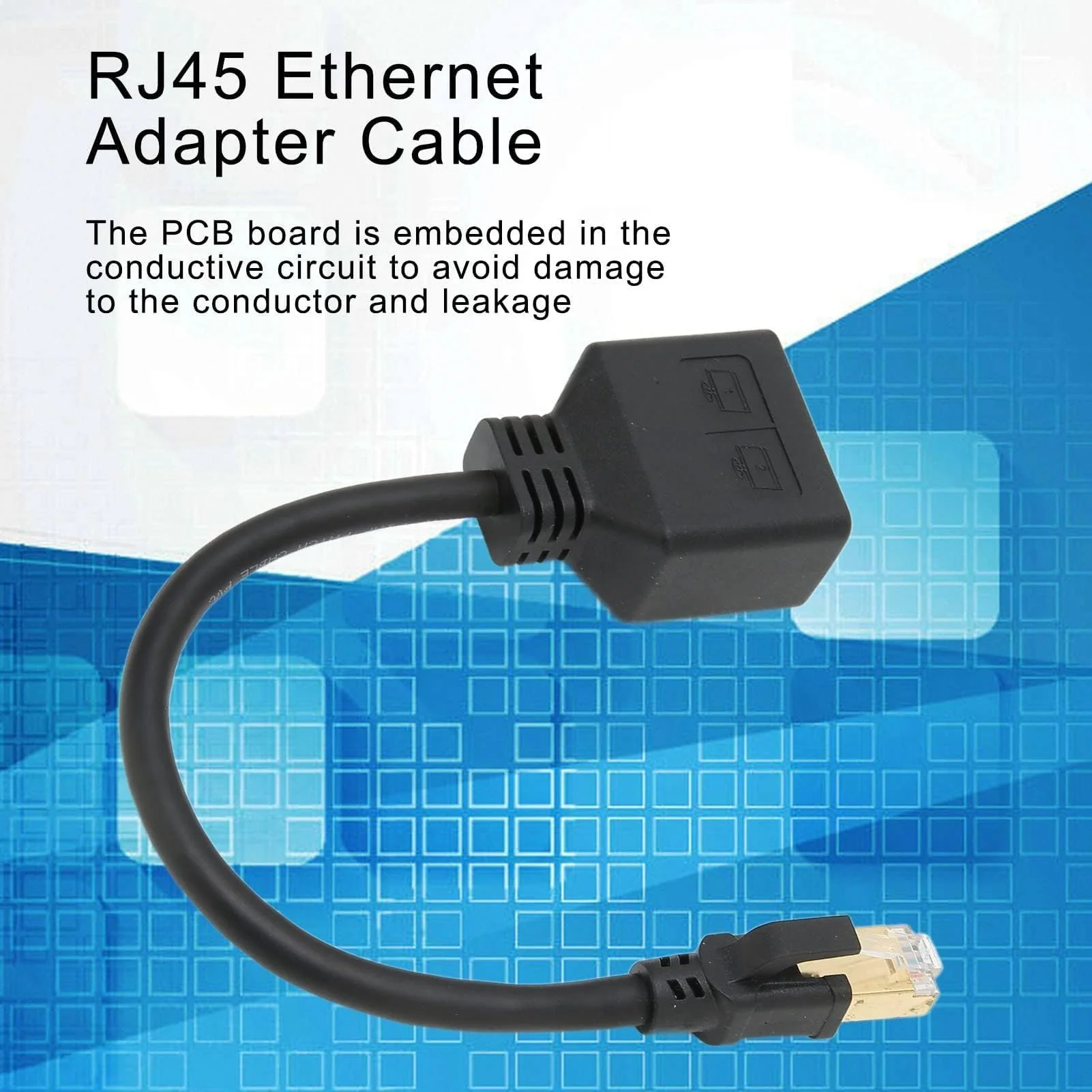 RJ45 Ethernet Splitterkabel, Netzwerk Verteiler RJ45 Y Splitter Adapter LAN Kabel Splitter 1 auf 2 Port Gleichzeitig Ethernet Switch Adapterkabel Cat7 LAN Anschluss Ethernet Buchse