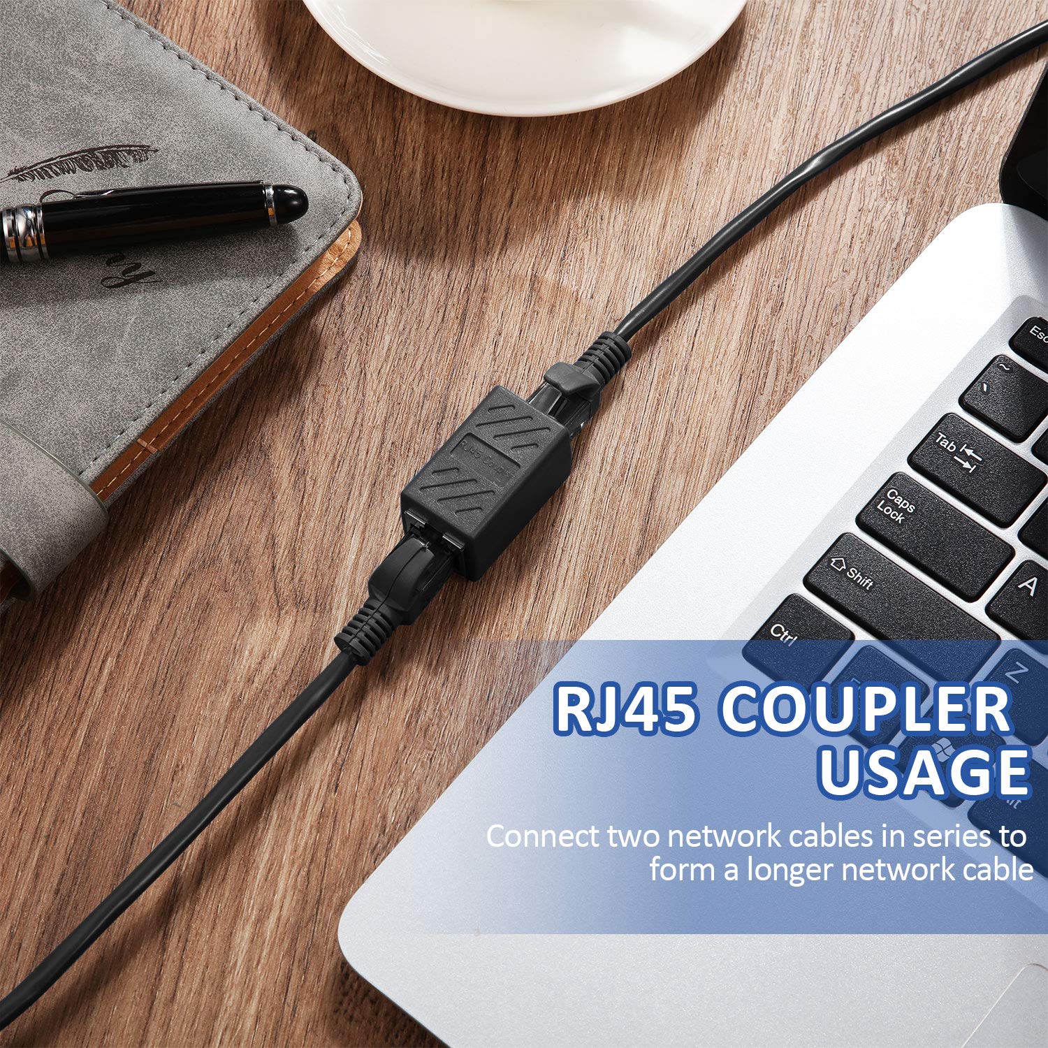 RJ45 Koppler, Ethernet Erweiterung Adapter Netzwerk Ethernet Verbinder für Cat7/Cat6/Cat5e/Cat5 Ethernet Netzwerk Kabel Koppler Weiblich zu Weiblich (Schwarz, 10 Stücke) - Image 3