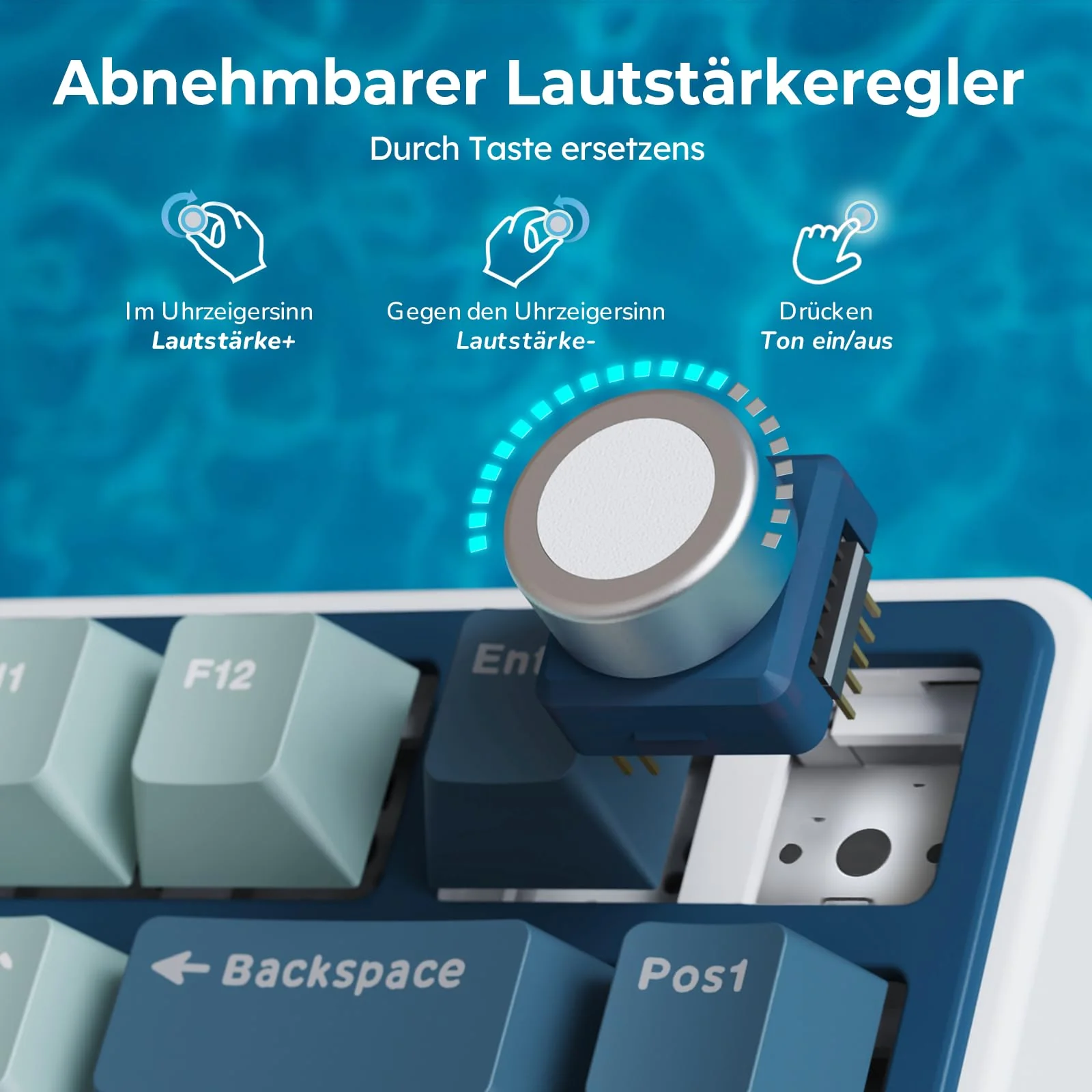 RK ROYAL KLUDGE R75 Mechanische Tastatur Kabellos 75%, Gasket Gaming Tastatur 75 Prozent TKL mit Knopf QWERTZ RGB Bluetooth/2.4G/USB-C PBT Tastenkappen QMK/VIA, Hot Swap Linearer Creamy Switches - Image 5
