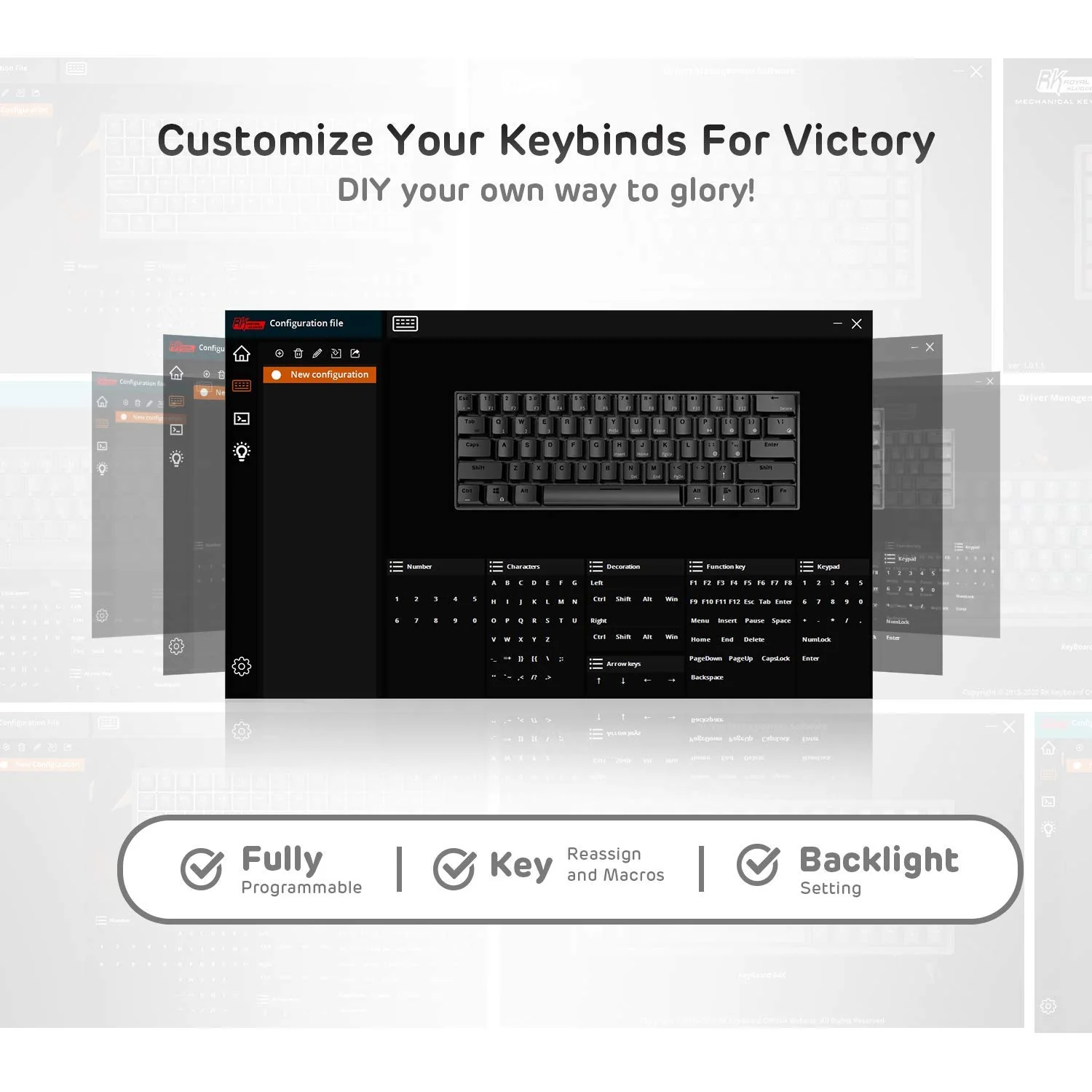 RK ROYAL KLUDGE RK61 Mechanische Gaming-Tastatur, kabellos, 60%, ultrakompakt, mit blauem Clicky-Schalter, kompatibel für die Verbindung mit Mehreren Geräten, Weiß - Image 5