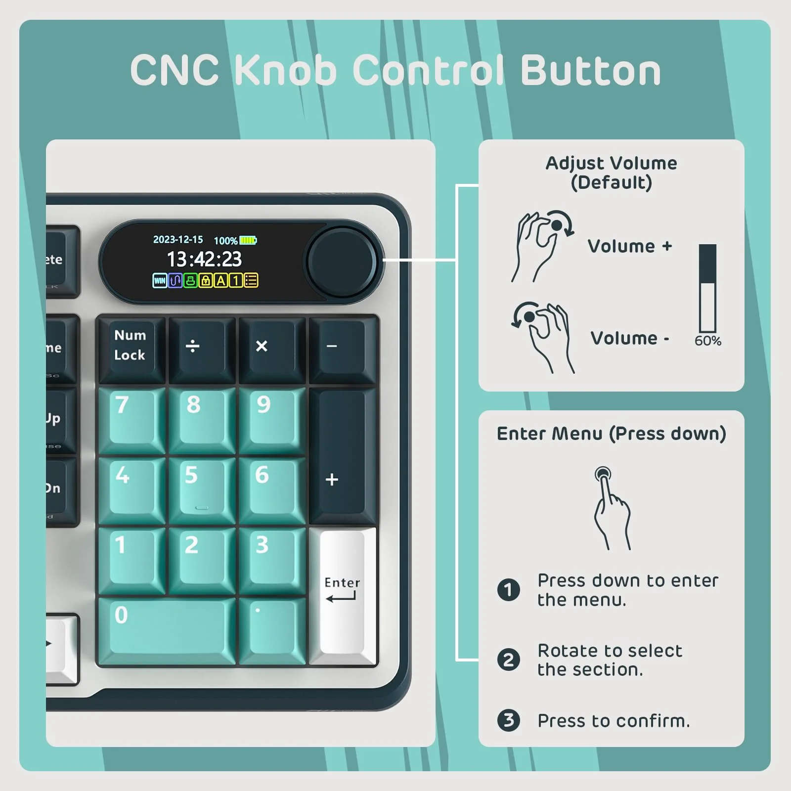 RK ROYAL KLUDGE S98 Mechanische Tastatur mit Smart Display & Knopf, Top Mount 96% Kabellose Mechanische Tastatur BT/2.4G/USB-C, Hot-Swap-fähige, Software, Massiver Akku, 98 Tasten, QWERTY - Image 3