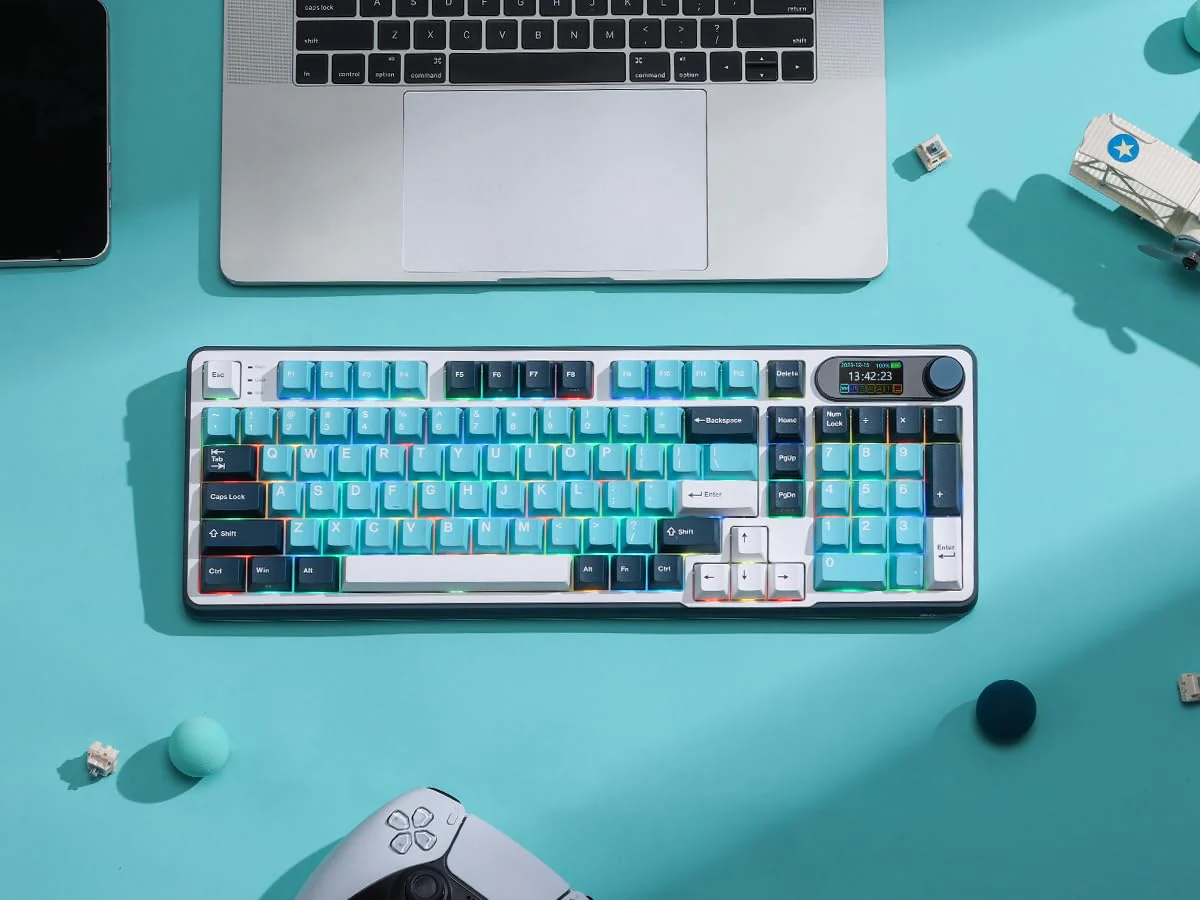 RK ROYAL KLUDGE S98 Mechanische Tastatur mit Smart Display & Knopf, Top Mount 96% Kabellose Mechanische Tastatur BT/2.4G/USB-C, Hot-Swap-fähige, Software, Massiver Akku, 98 Tasten, QWERTY - Image 7