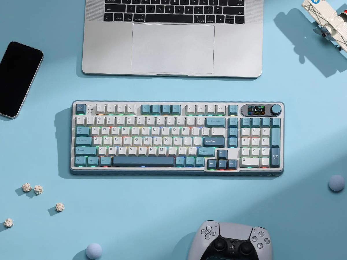 RK ROYAL KLUDGE S98 Mechanische Tastatur mit Smart Display & Knopf, Top Mount 96% Kabellose Mechanische Tastatur BT/2.4G/USB-C, Hot-Swap-fähige, Software, Massiver Akku, 98 Tasten, QWERTY - Image 10