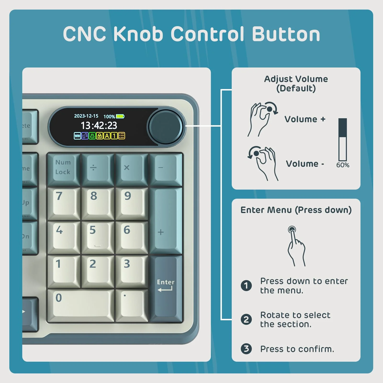 RK ROYAL KLUDGE S98 Mechanische Tastatur mit Smart Display & Knopf, Top Mount 96% Kabellose Mechanische Tastatur BT/2.4G/USB-C, Hot-Swap-fähige, Software, Massiver Akku, 98 Tasten, QWERTY - Image 7