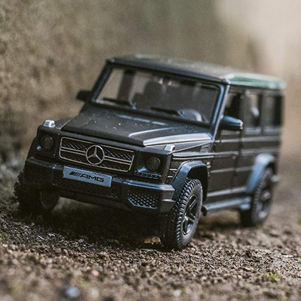 RMZ City 1/36 Skala Mercedes Benz G63 Casting Car Modell, Zink Legierung G Wagon Spielzeugauto für Kinder, Pull Back Fahrzeuge Spielzeugauto für Kleinkinder Kinder Jungen Mädchen Geschenk (Schwarz) - Image 2
