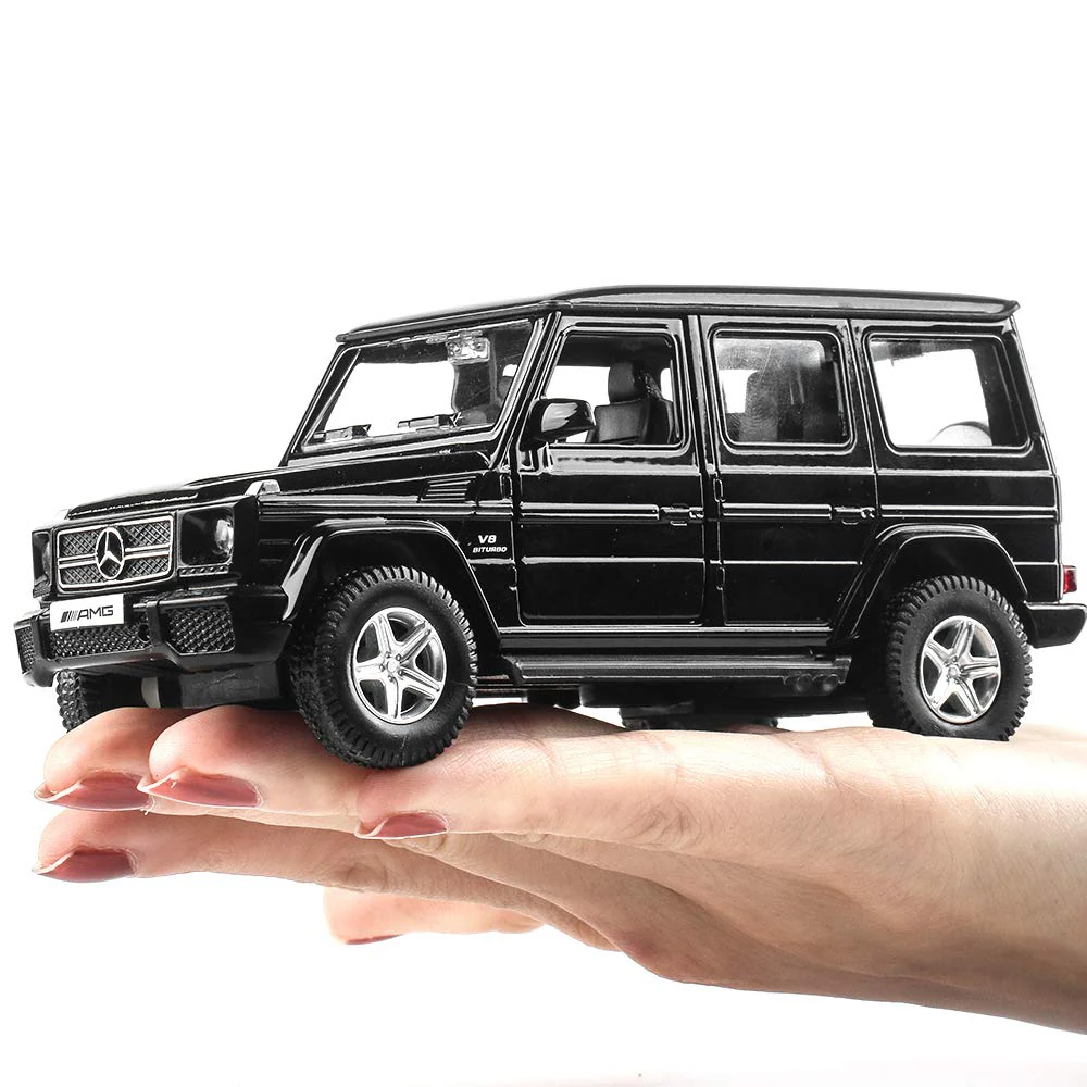 RMZ City 1/36 Skala Mercedes Benz G63 Casting Car Modell, Zink Legierung G Wagon Spielzeugauto für Kinder, Pull Back Fahrzeuge Spielzeugauto für Kleinkinder Kinder Jungen Mädchen Geschenk (Schwarz) - Image 3