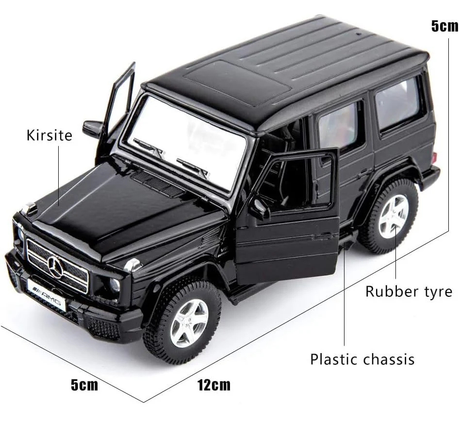 RMZ City 1/36 Skala Mercedes Benz G63 Casting Car Modell, Zink Legierung G Wagon Spielzeugauto für Kinder, Pull Back Fahrzeuge Spielzeugauto für Kleinkinder Kinder Jungen Mädchen Geschenk (Schwarz) - Image 6