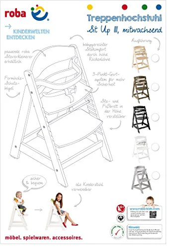 roba Treppenhochstuhl Sit Up III - Mitwachsender Baby Hochstuhl - ab 6 Monaten - Kinderhochstuhl aus Holz natur - Stuhl bis 50 kg belastbar, 1 Stück (1er Pack) - Image 6