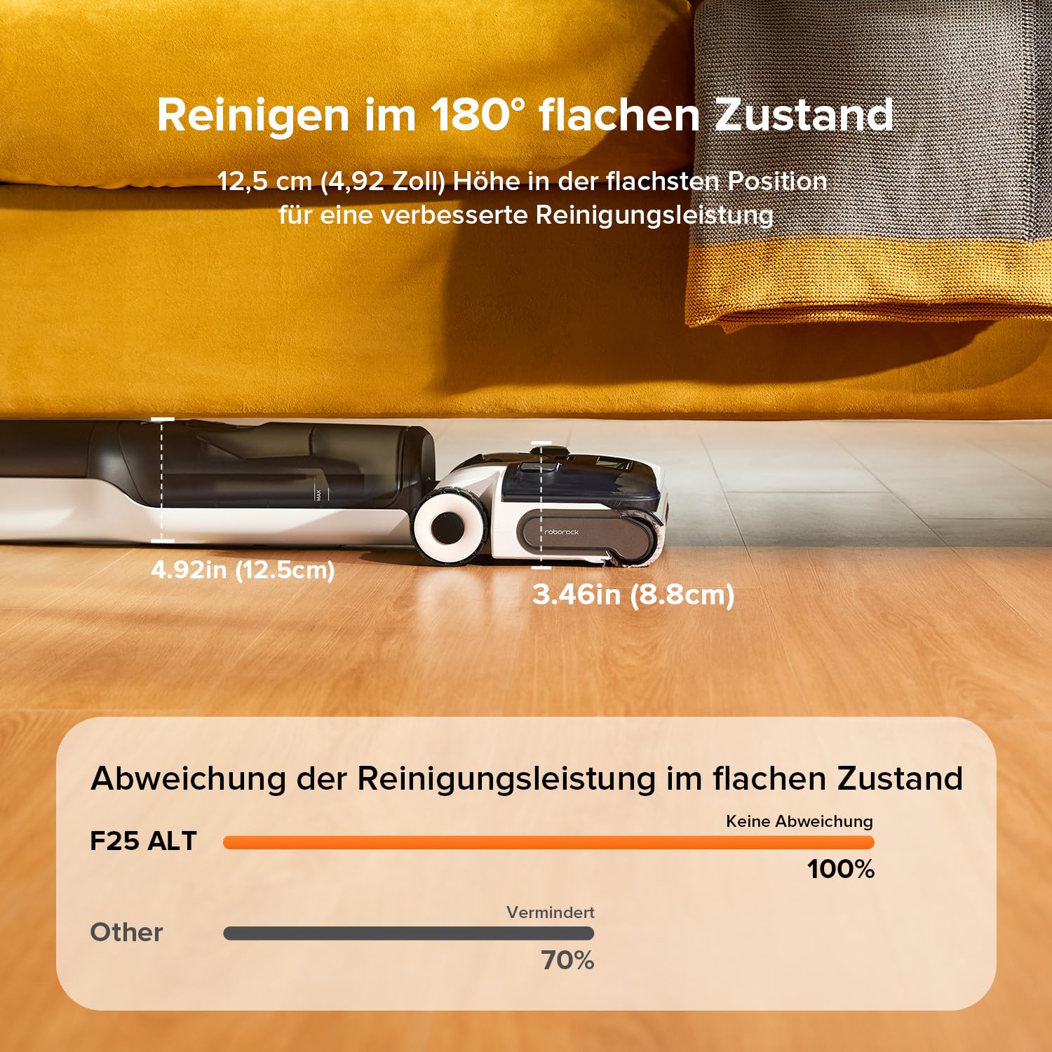 Roborock F25 ALT Staubsauger-Mopp, Nass-Trocken-Staubsauger, kabelloser Hartbodenreiniger mit 20.000 Pa, mit KI-unterstützten Rädern, 90°C Heißluft-Schnelltrocknen & Heißwasser-Selbstreinigung Mopp - Image 7