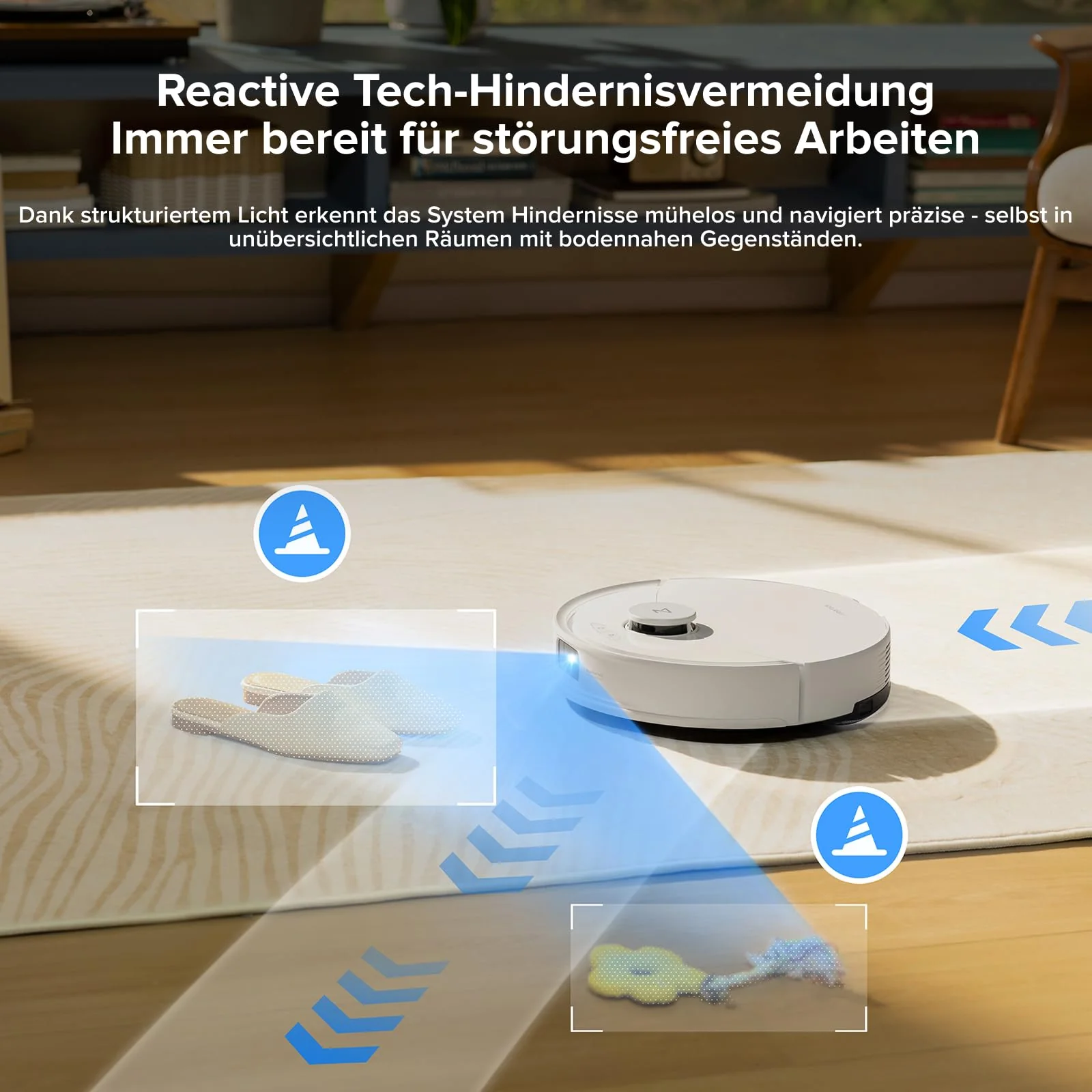 roborock Q10 X5 Saugroboter mit Wischfunktion, 10.000 Pa Saugkraft, Dual Anti-Tangle System, JawScrapers Bürste, intelligente Hindernisvermeidung, Saug und Wischroboter für Tierhaare&Teppiche, Weiß - Image 4