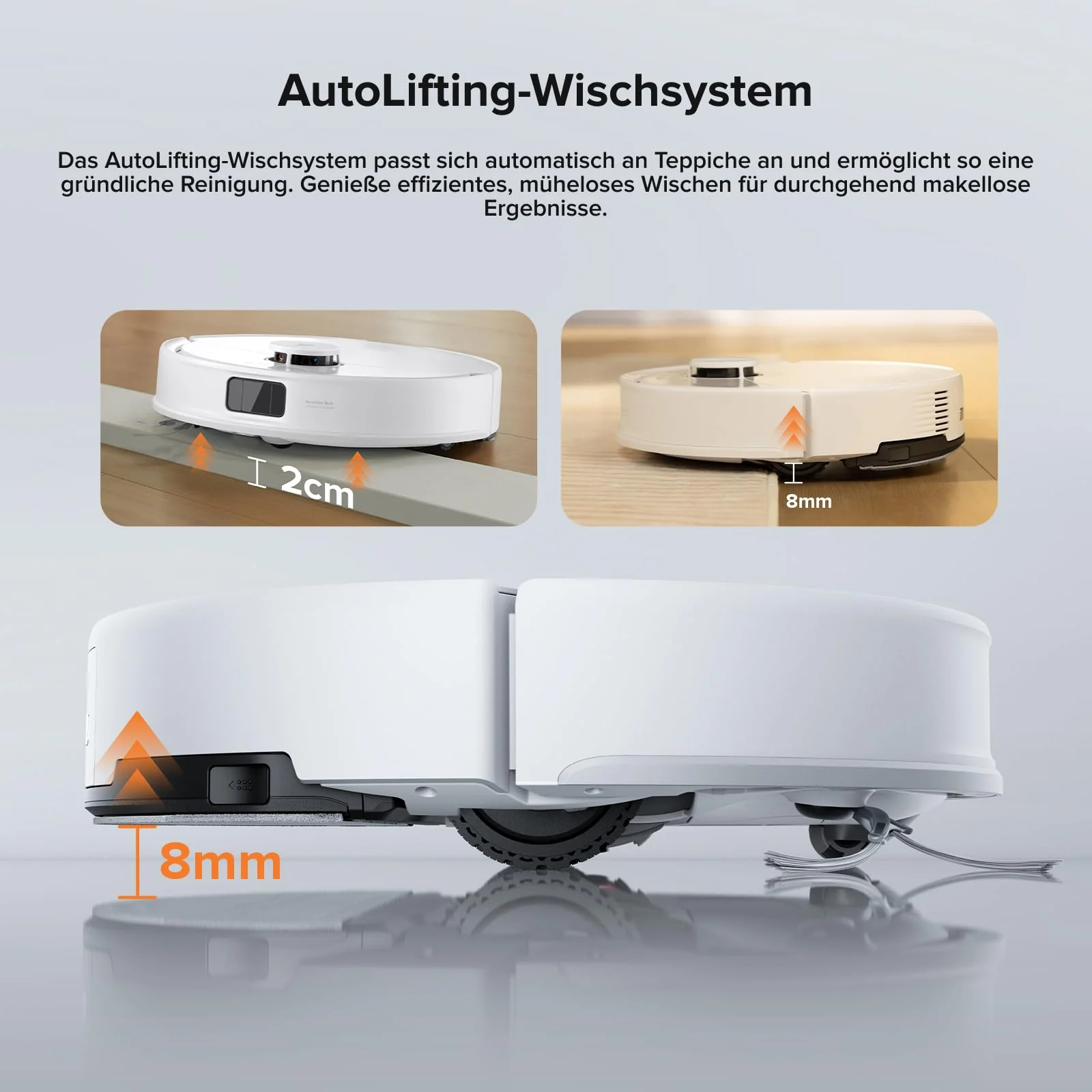 roborock Q10 X5 Saugroboter mit Wischfunktion, 10.000 Pa Saugkraft, Dual Anti-Tangle System, JawScrapers Bürste, intelligente Hindernisvermeidung, Saug und Wischroboter für Tierhaare&Teppiche, Weiß - Image 5