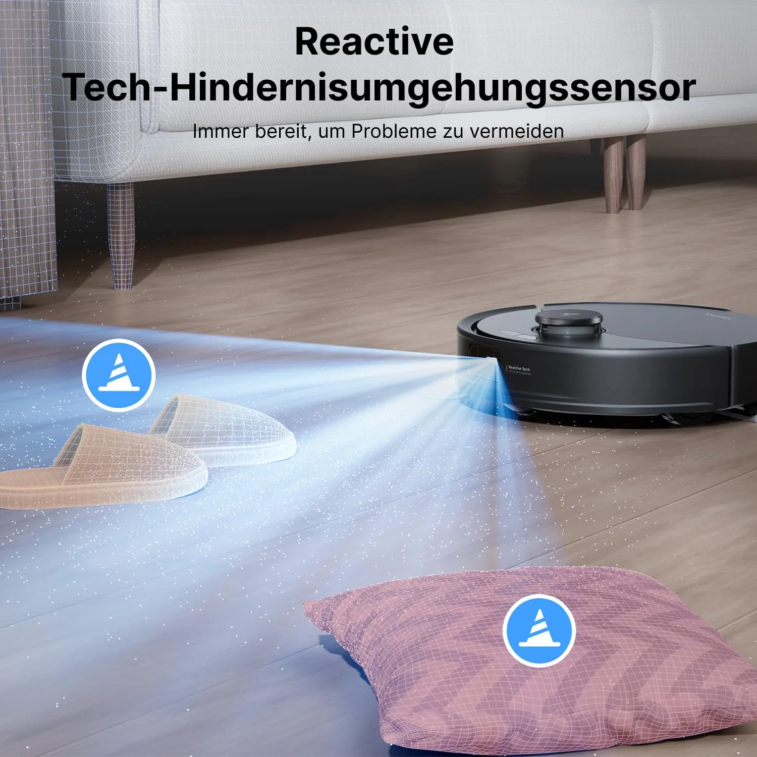 roborock Q10 X5+ Saugroboter mit Wischfunktion, Auto-Entleerungsstation für 7 Wochen, 10000 Pa Saugkraft, Dual Anti-Tangle System, intelligente Hindernisvermeidung, PreciSense-LiDAR Navigation,Schwarz - Image 4