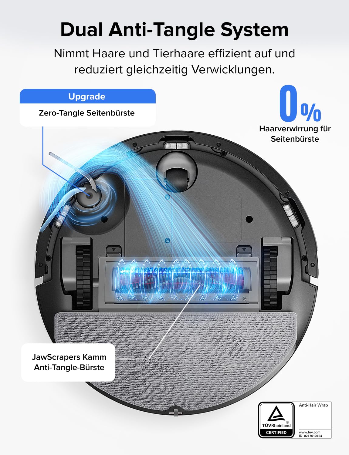 roborock Q7 L5 Saugroboter, Dual Anti-Tangle System, 8.000 Pa HyperForce Saugkraft, Präzise Navigation, Smart No-Go Zone, Einstiegsleistung, Perfekt für Haustierbesitzer (Schwarz) - Image 6